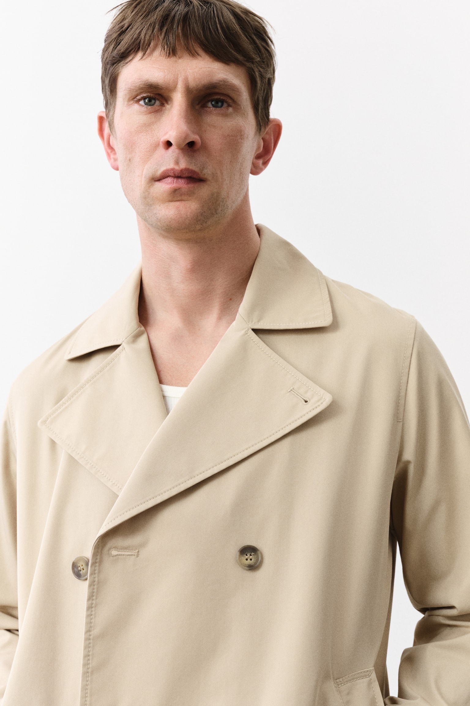 Regular Fit Trench coat - Beige/Black - 4