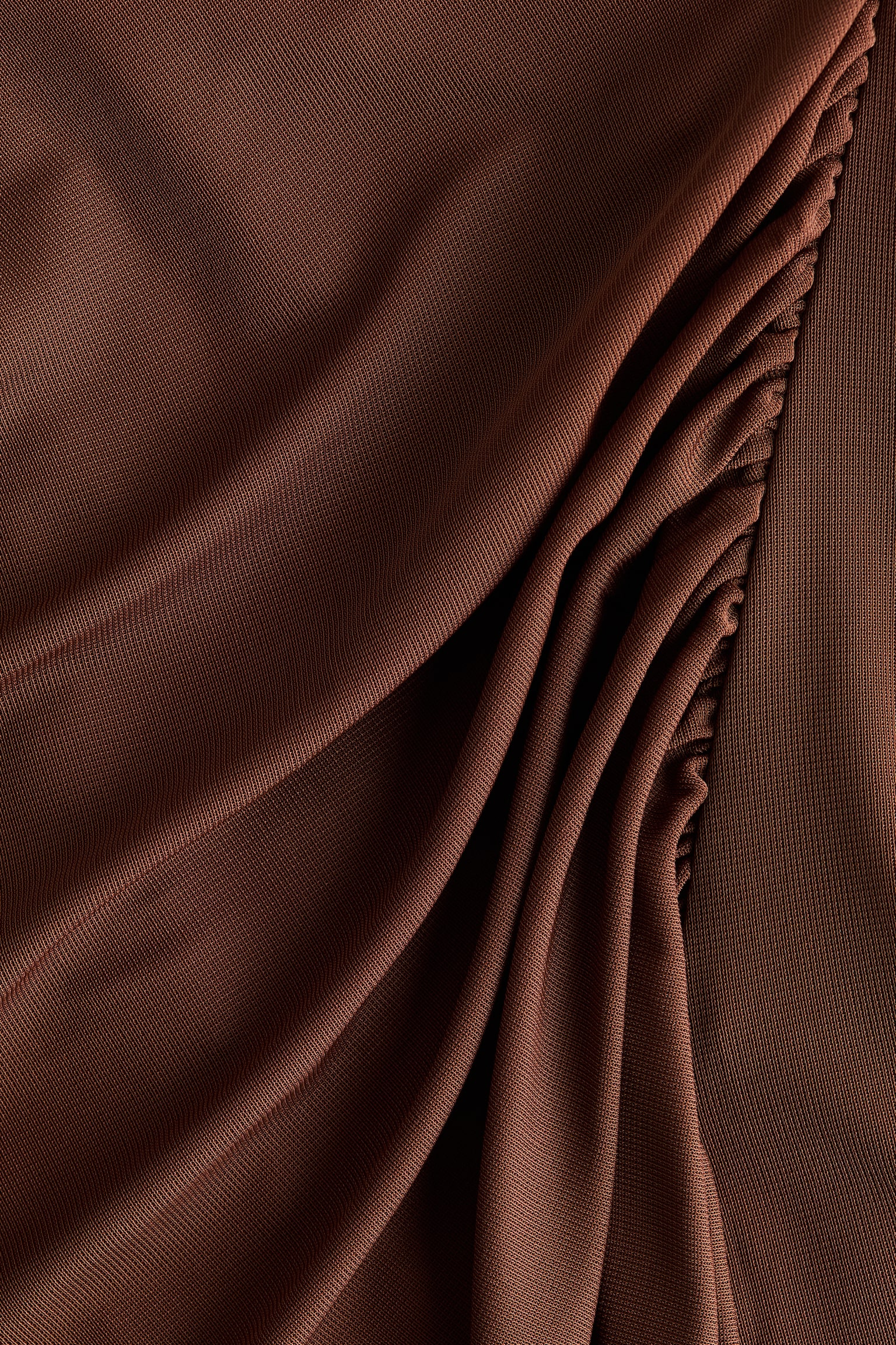Женское платье H&M Draped Dress with Shoulder Pads, цвет: Коричневый — фото 5