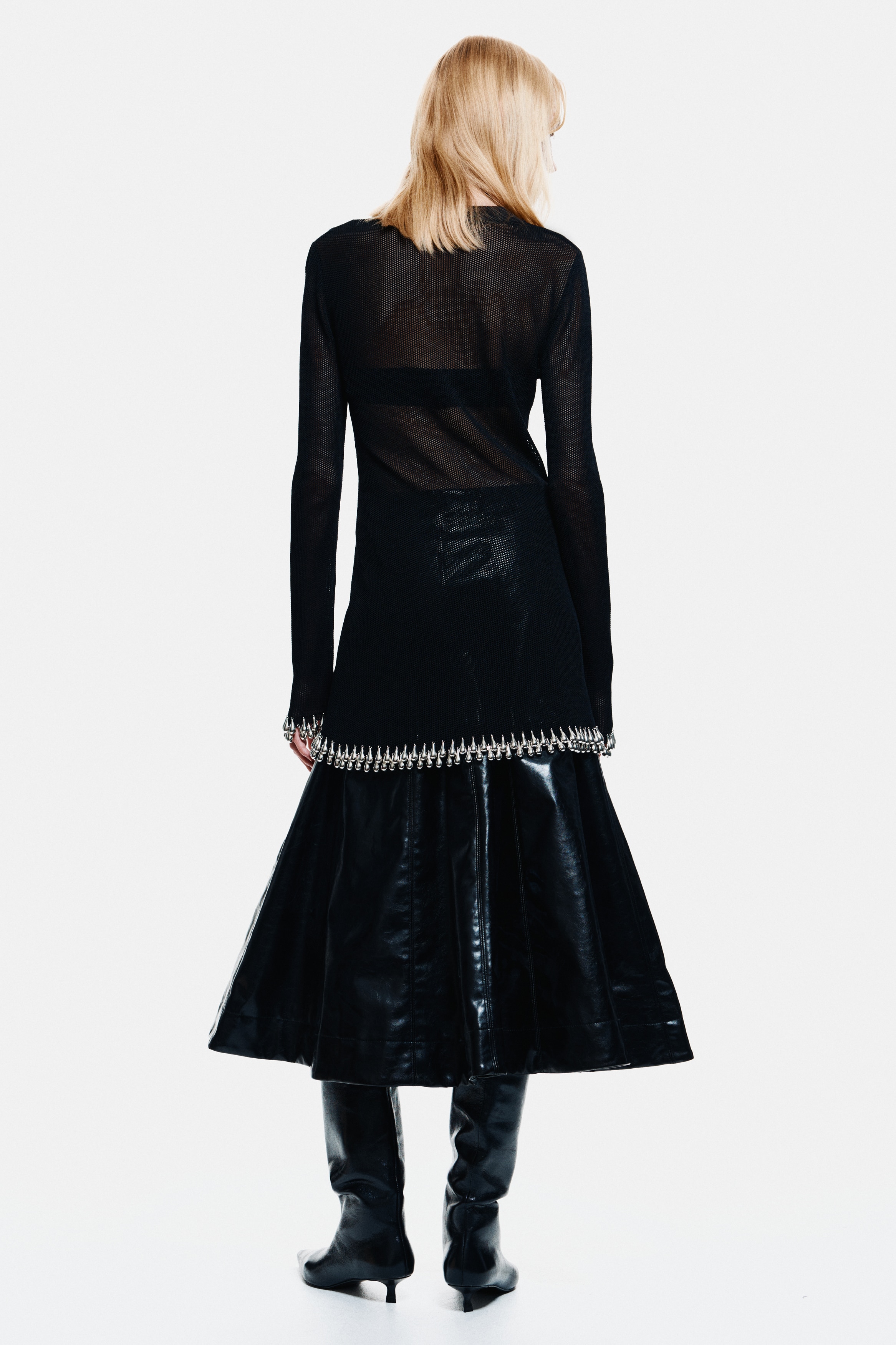 Bead-trimmed net top
