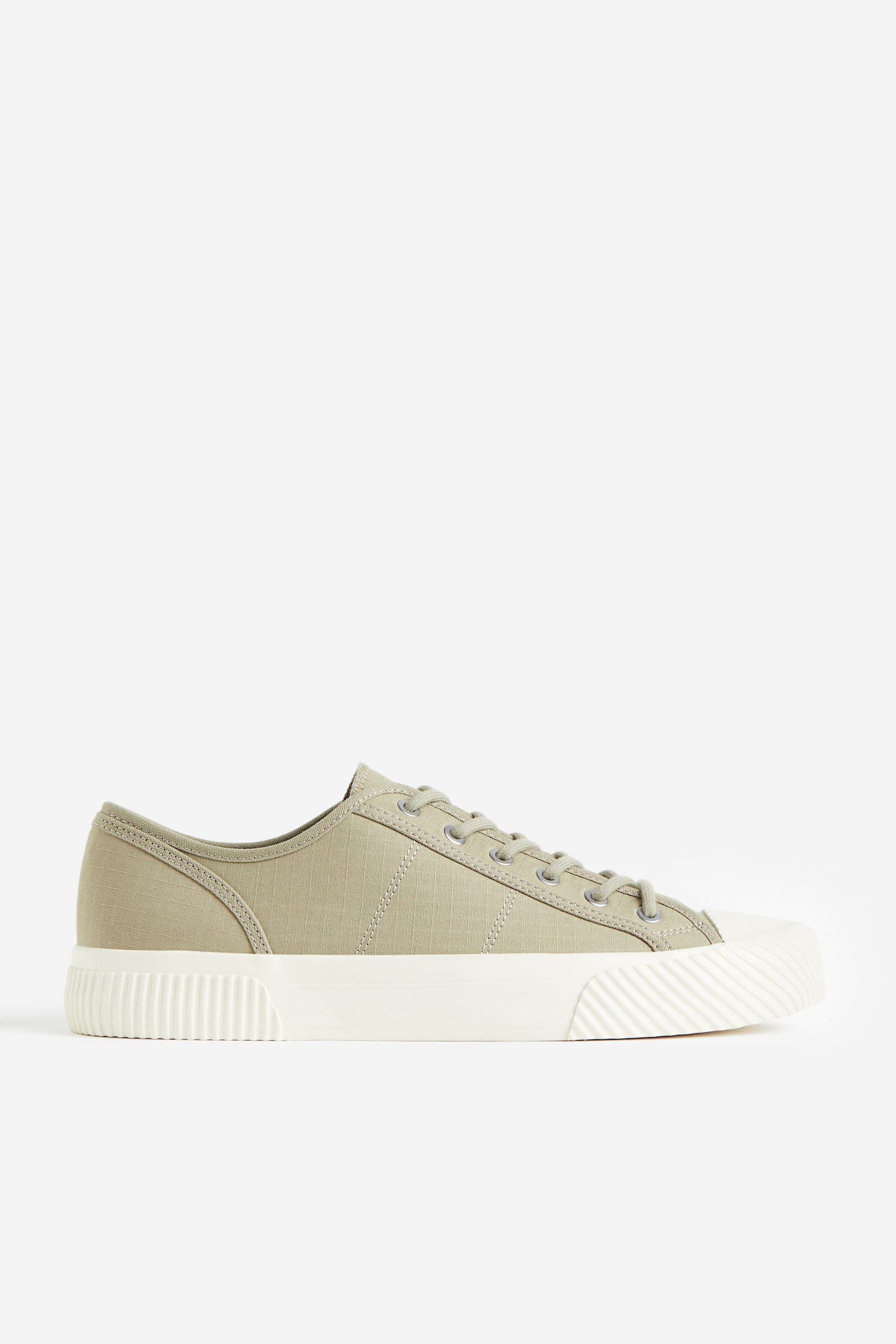 Canvas Sneakers - Khaki green/Navy blue/Cream/Beige - 1