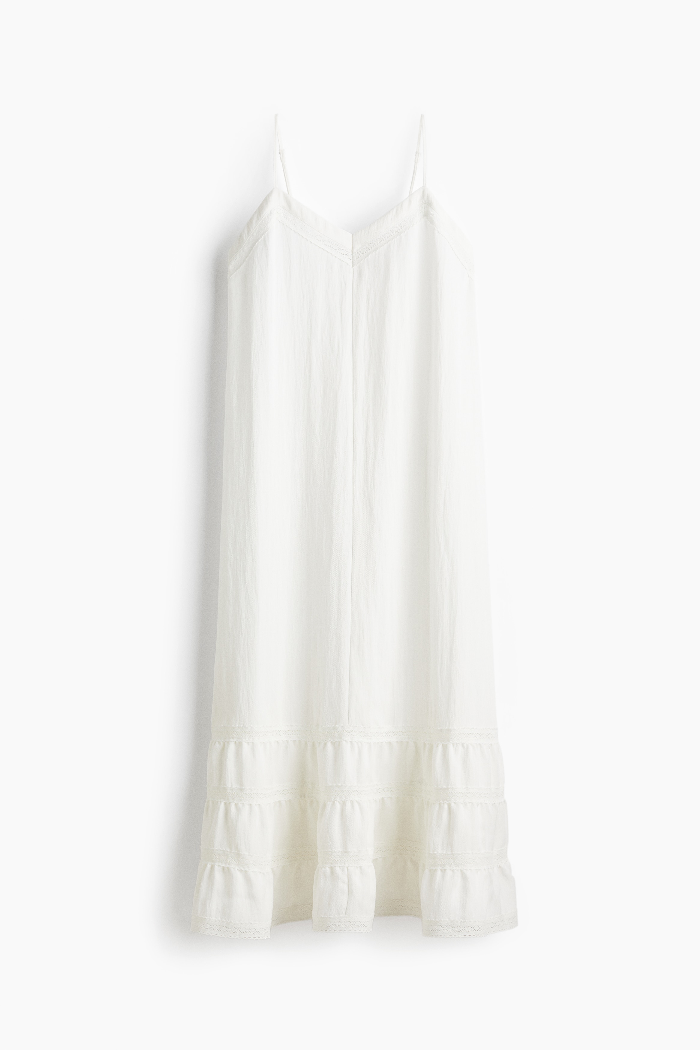 Lace-inset strappy dress - White/Black