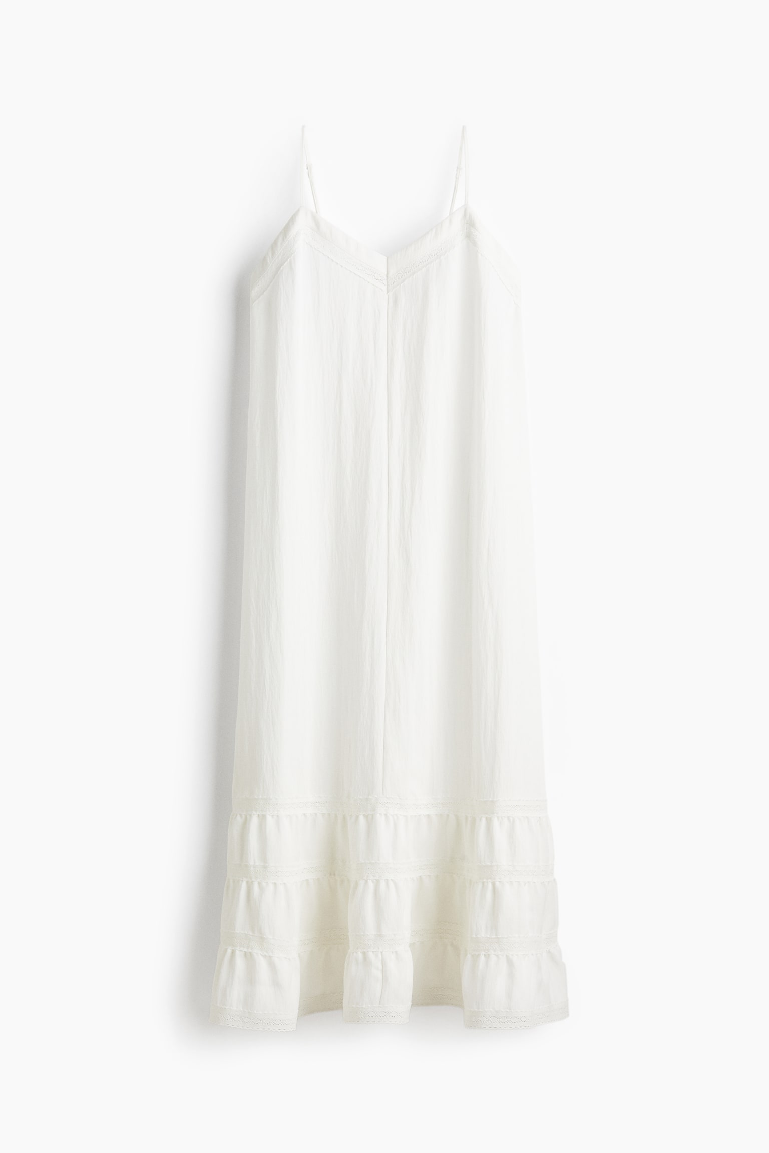 Lace-inset strappy dress - White/Black - 2