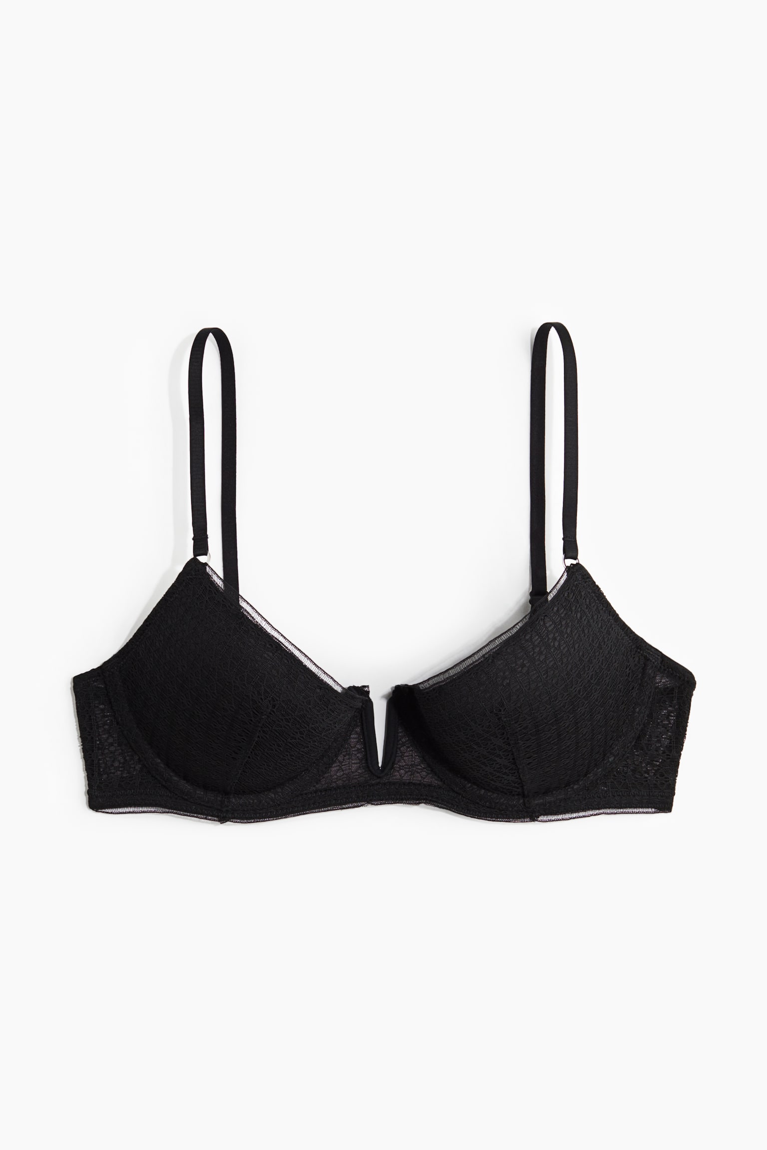 Lace demi push-up bra - Black - 1