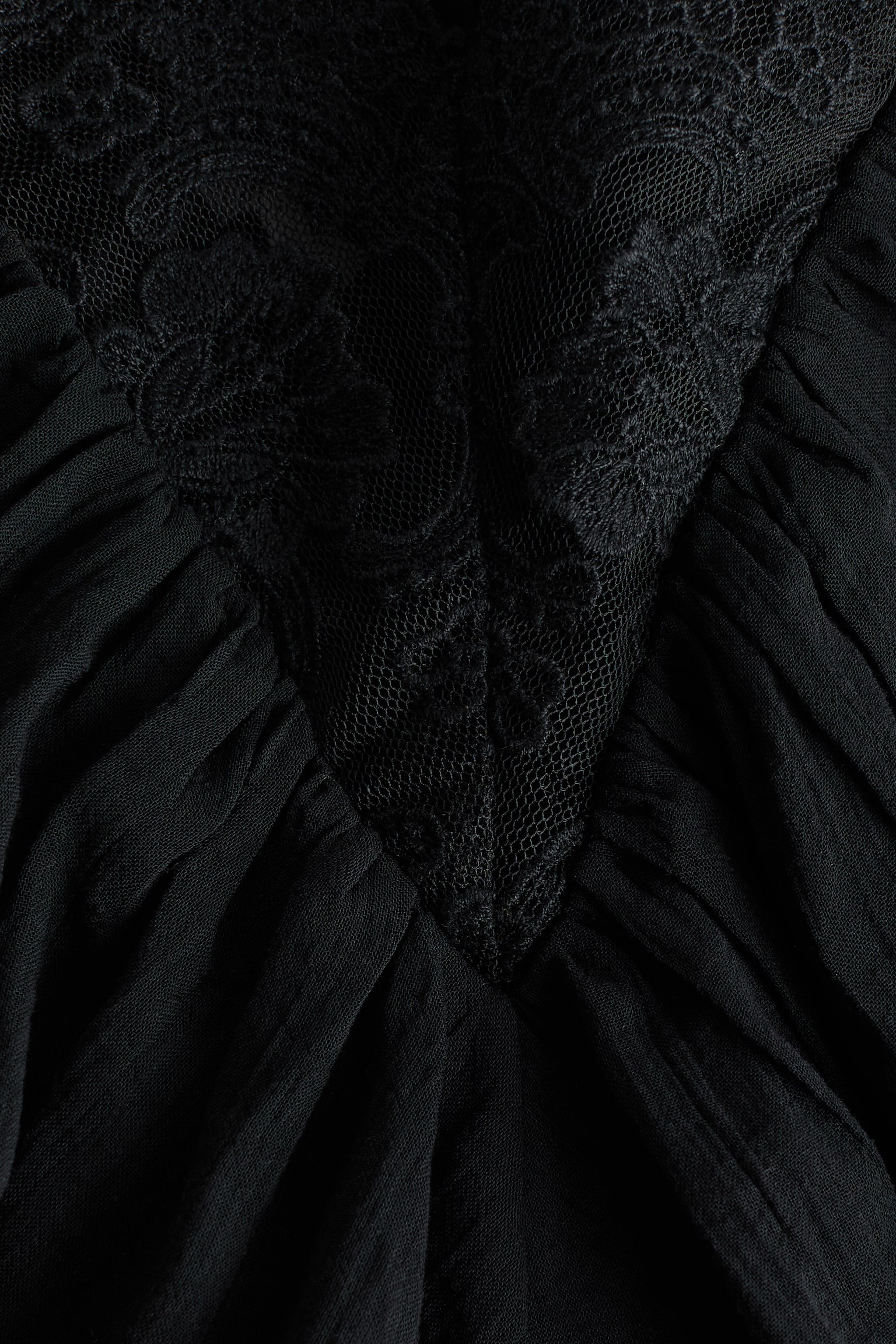 Flounce-trimmed lyocell top - Black - 5