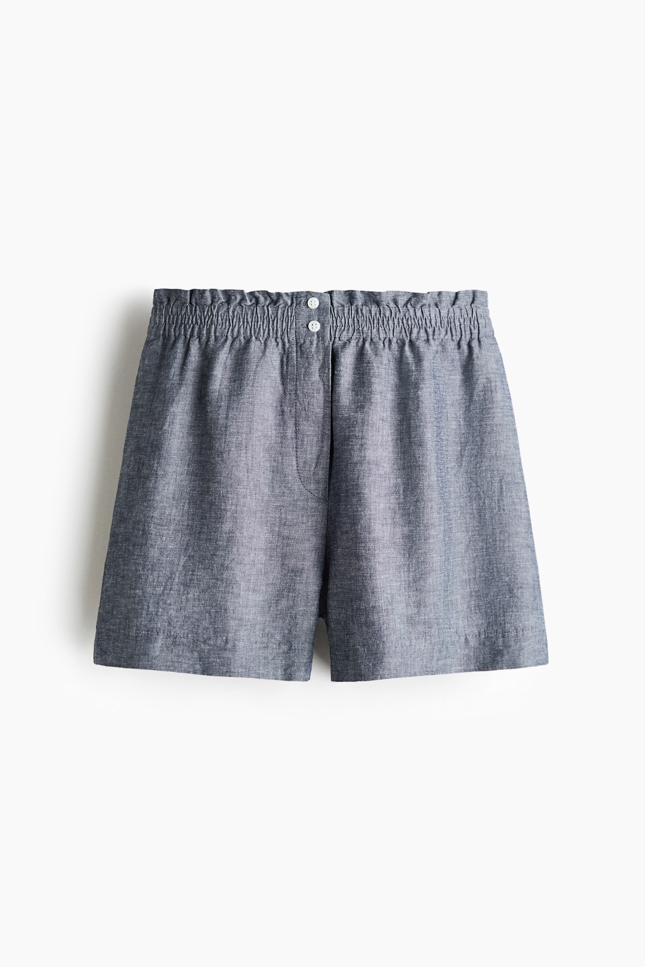 Linen-Blend Paper-Bag Shorts