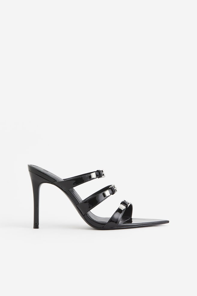 Pointed heeled sandals - Black/White - 3
