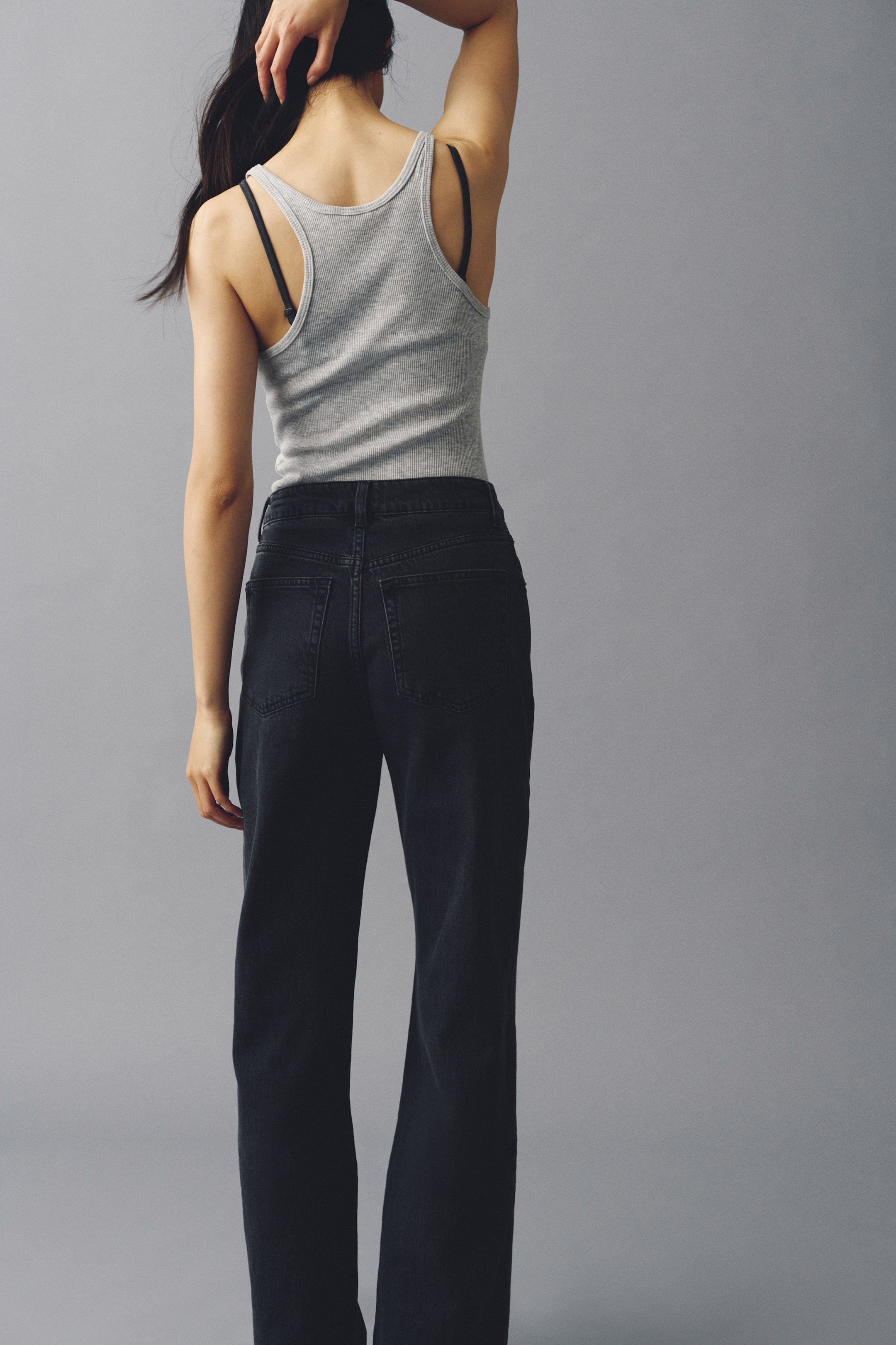 View larger image: Wide High Jeans - Dark denim grey - Ladies | H&M GB 4