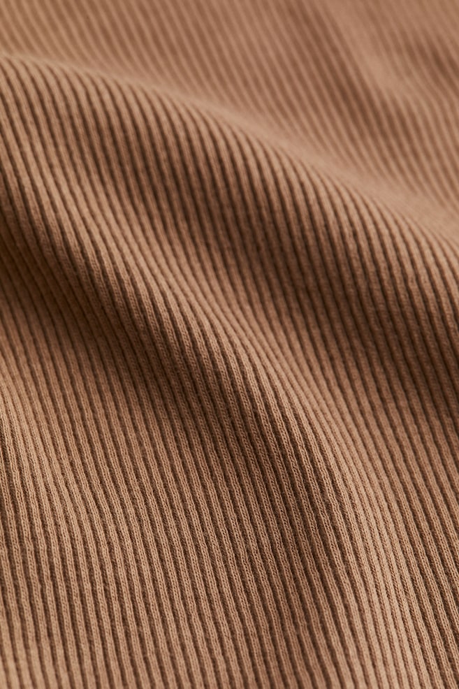 Top en coton côtelé - Beige foncé/Blanc/Noir/Blanc/rayures noires/dc - 5