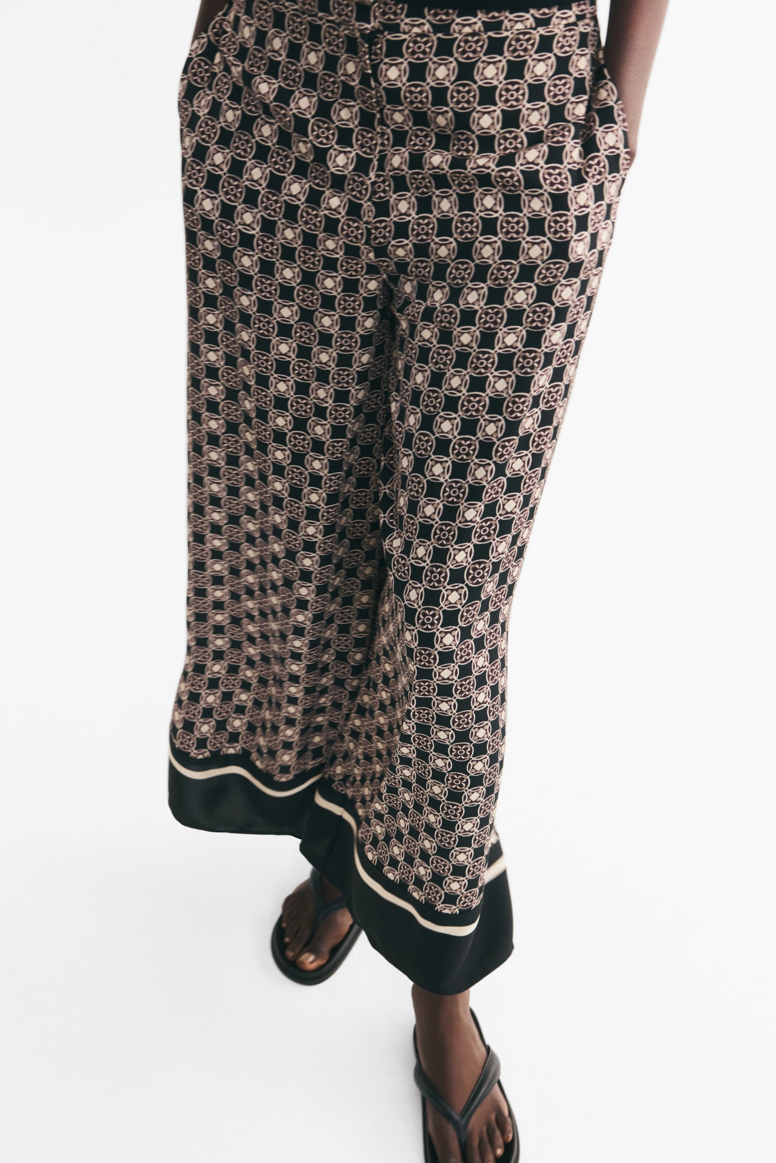 Женские брюки H&M Wide-Leg, цвет: Чёрный — фото 3