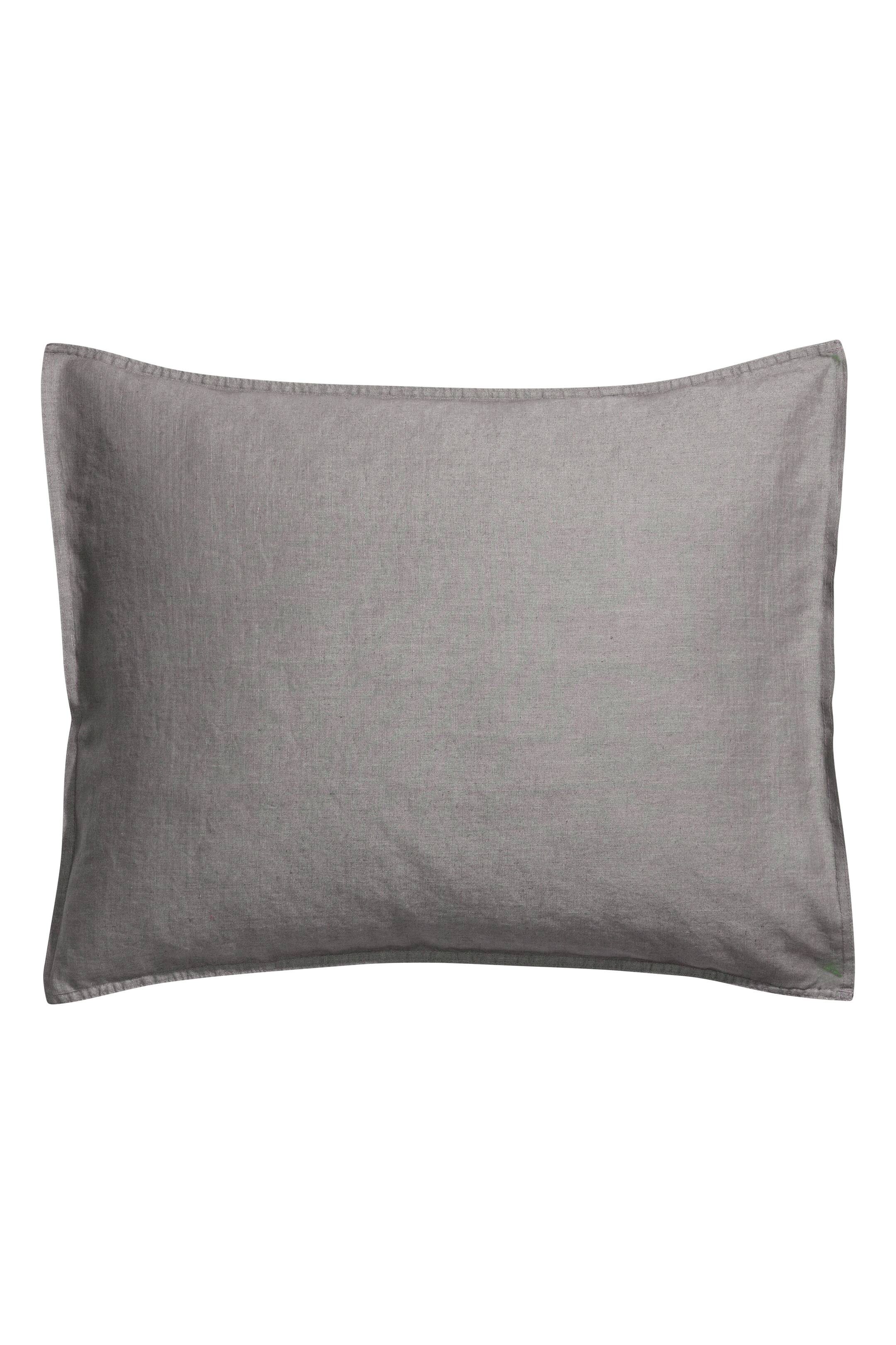 Agrandir l'image: Taie d'oreiller en lin lavé - Gris foncé - Home All | H&M FR 1