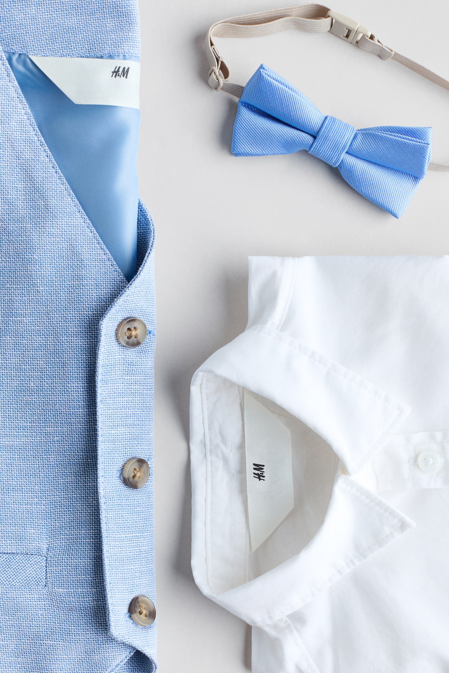 3-piece dressy set - Light blue marl/Cream/Navy blue/White/Light beige/White/Mint green/White/Beige/Checked - 2