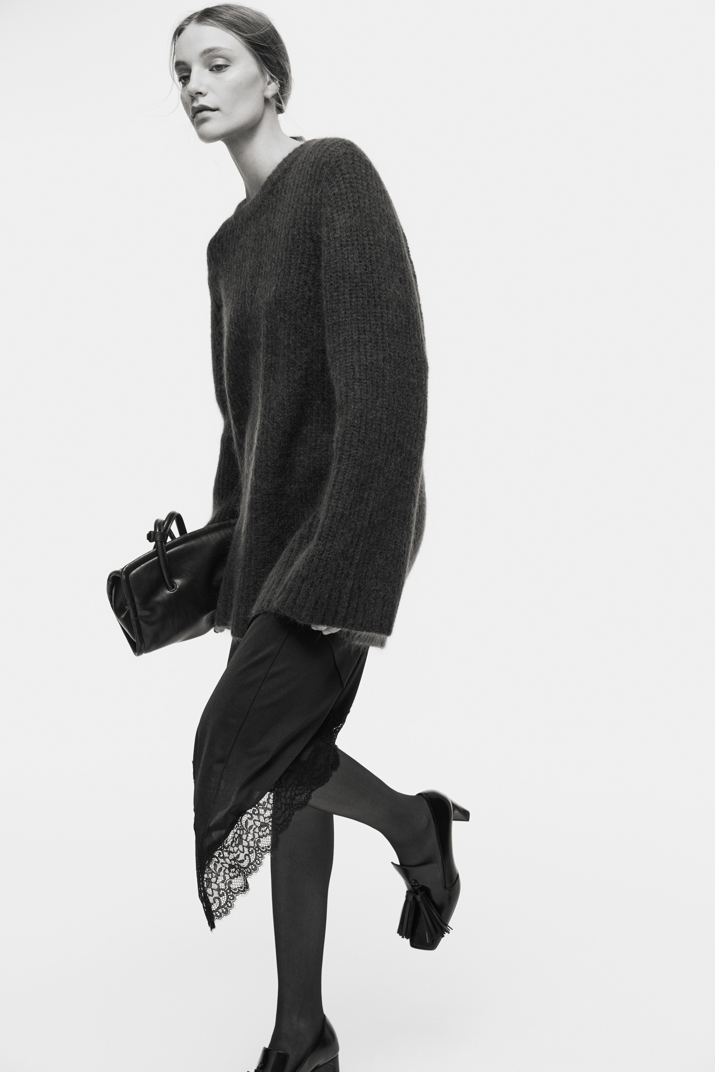 Pullover aus Mohairmix - Dunkelbraun