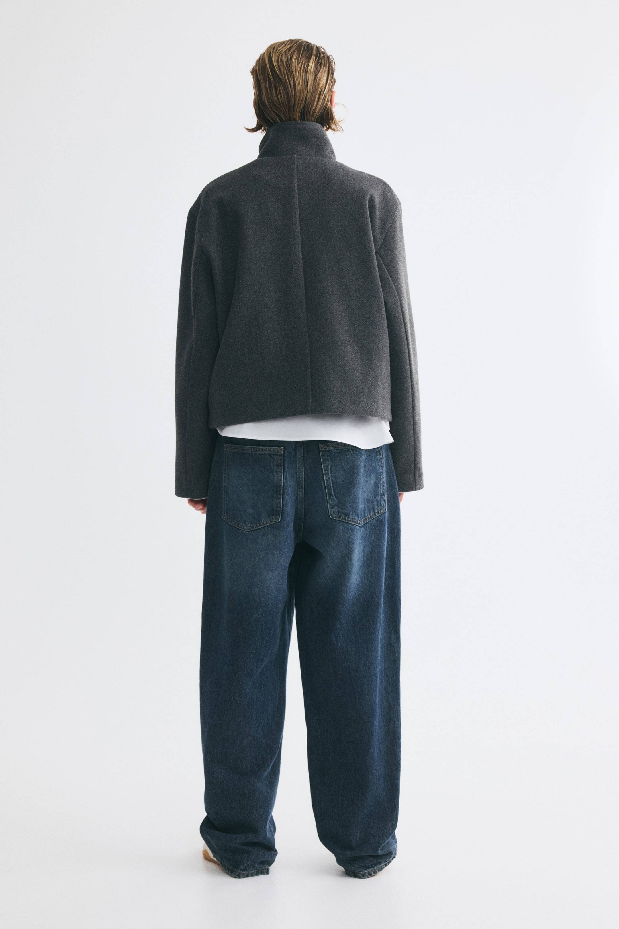 Veste à col cheminée en feutre