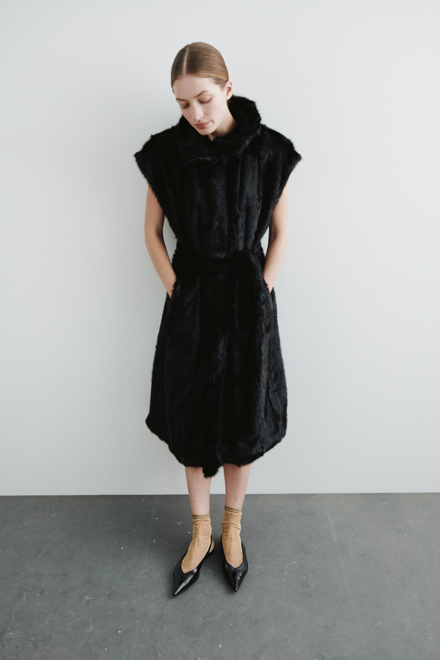 Sheer glittery socks - Beige/Gold-coloured - 6