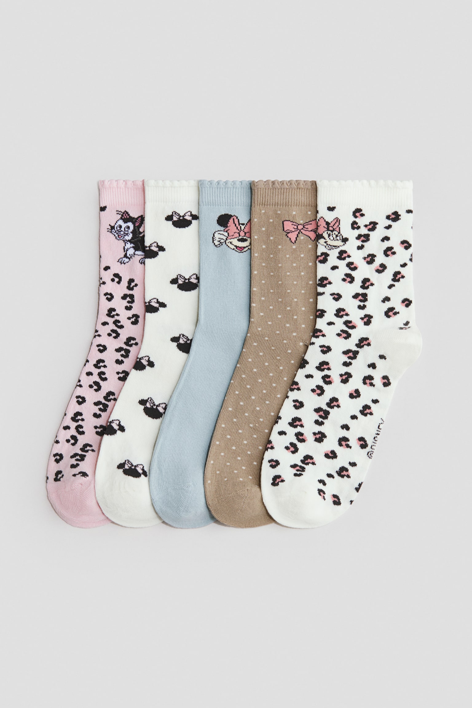 Balenie 5 párov ponožiek s motívom - Light blue/Minnie Mouse/Orgovánová/CapyFun/Ružová/Hello Kitty/Svetloružová/Miffy/Svetloružová/Lilo & Stitch/Biela/Hello Kitty/Svetloružová/Hello Kitty/Červená/Myška Minnie/Svetlomodrá/Myška Minnie/Svetlofialová/Lilo & Stitch/Fialová/Gabby's Dollhouse/Modrá/Disney/Svetloružová/Bluey