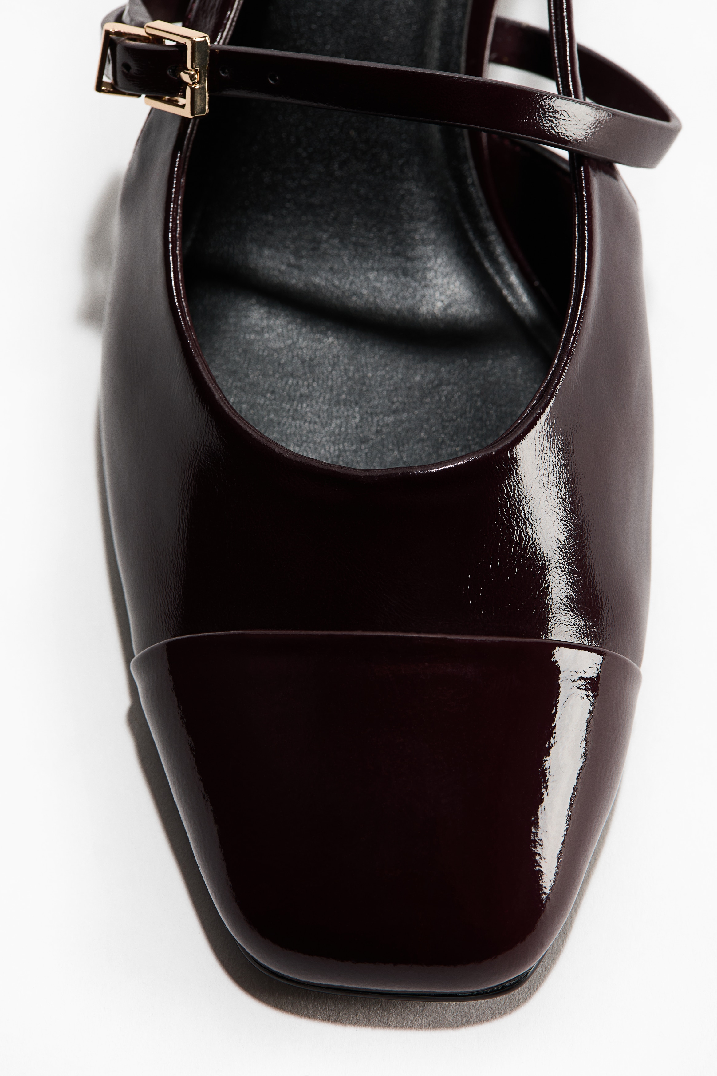 Slingpumps mit Blockabsatz - Weinrot/Schwarz