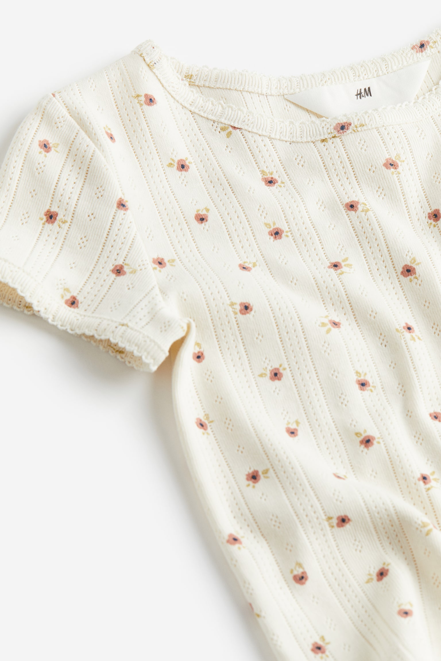 2-piece Top & Cardigan Set - Natural white/Floral - 2