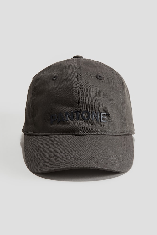 Casquette en twill avec impression en relief - Gris foncé - 1