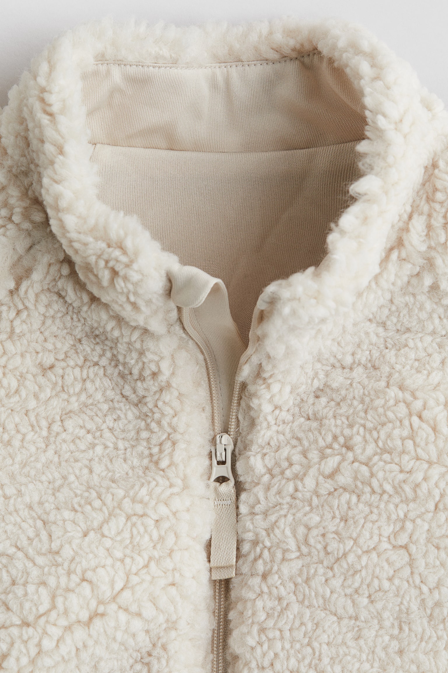 Детская куртка H&M Hooded Pile, цвет: Кремовый — фото 2
