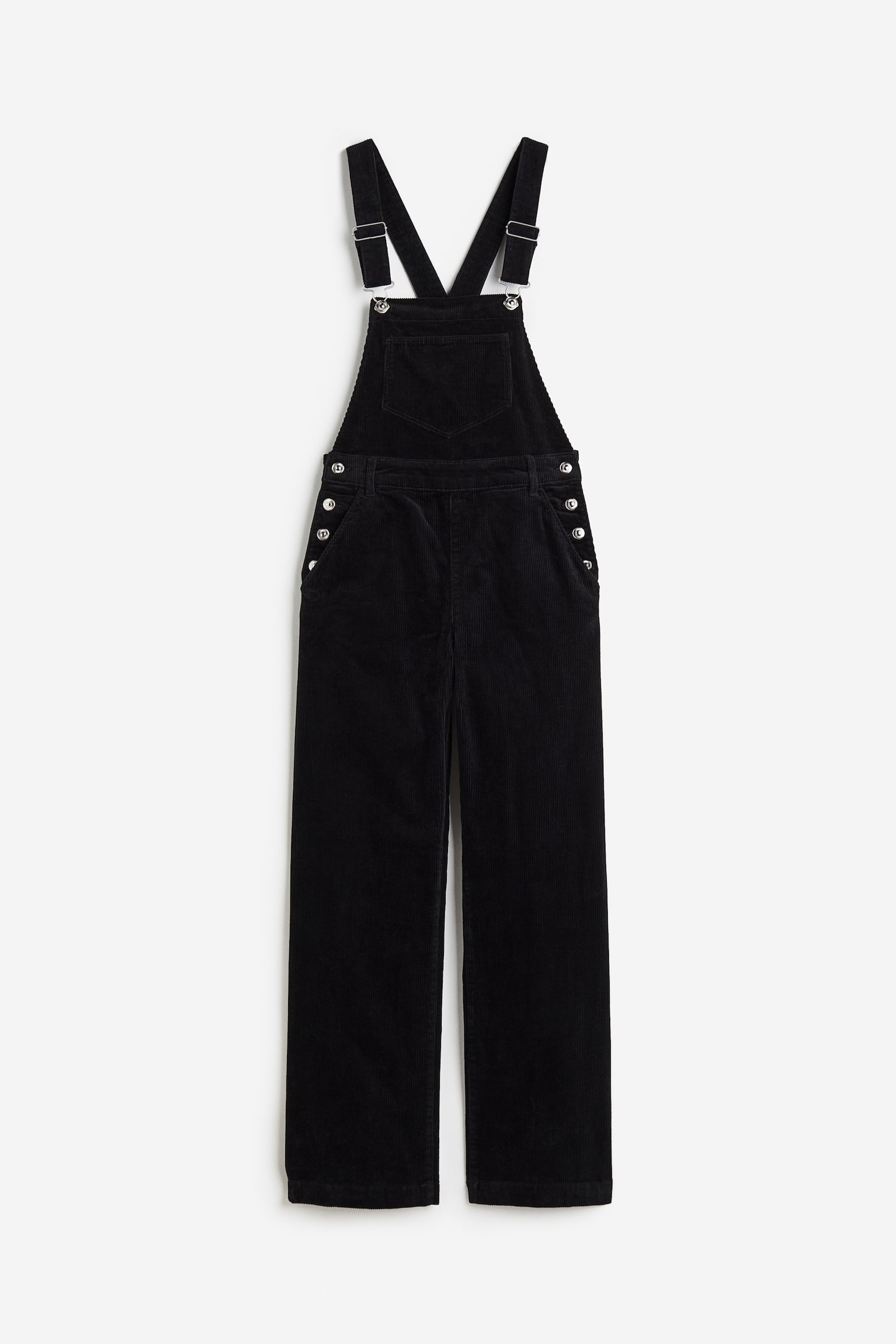 Cotton corduroy dungarees - Black - 1