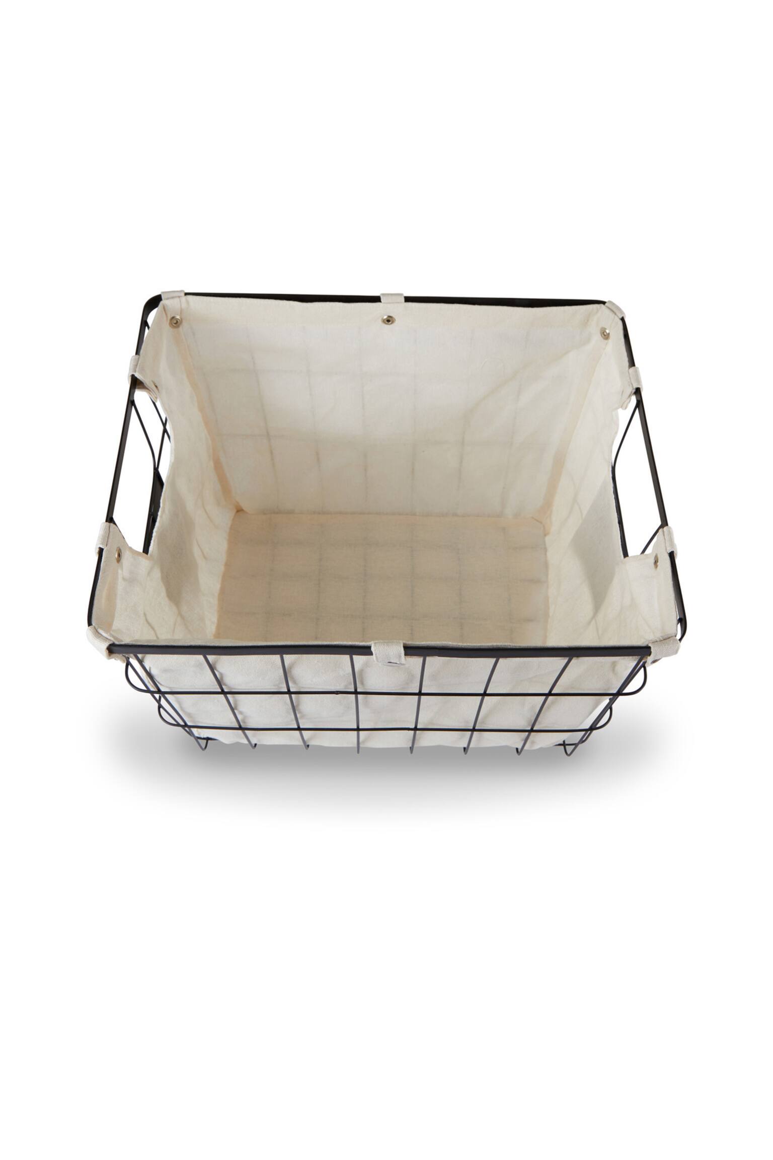 Large Wire Storage Basket - Black And Natural - 5