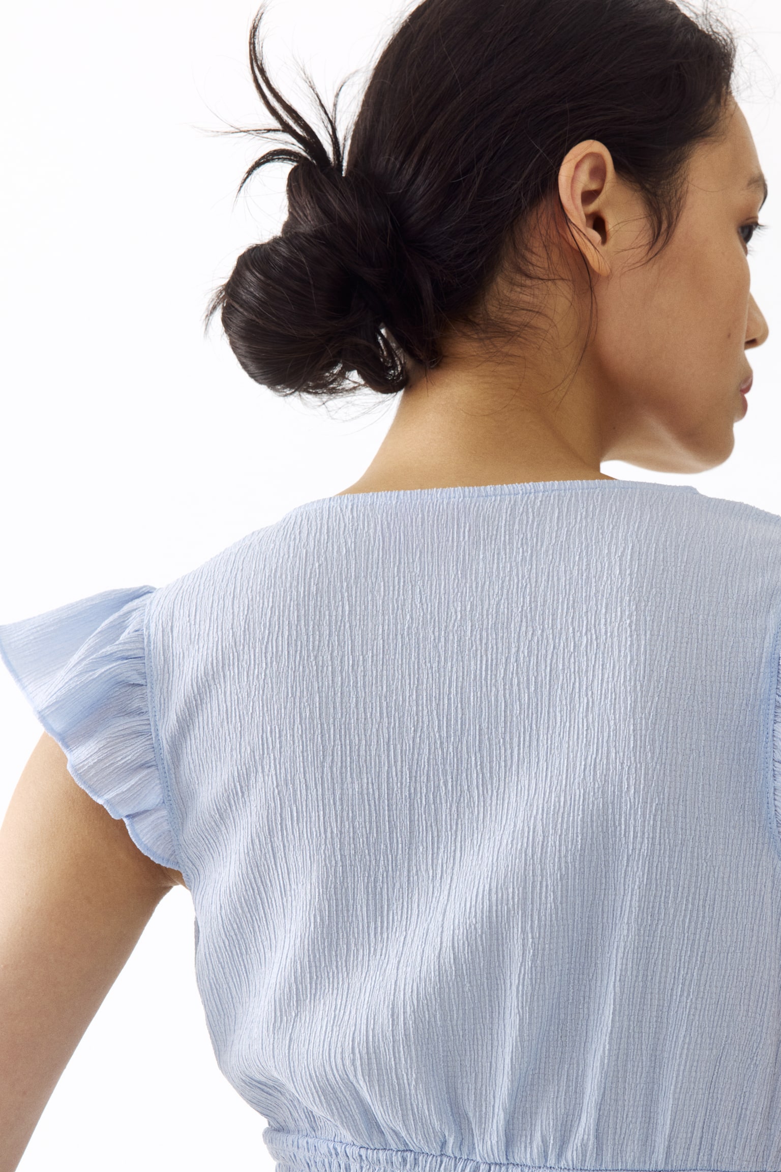 Textured jersey top - Light blue/Black/Light beige/Polka dot - 3