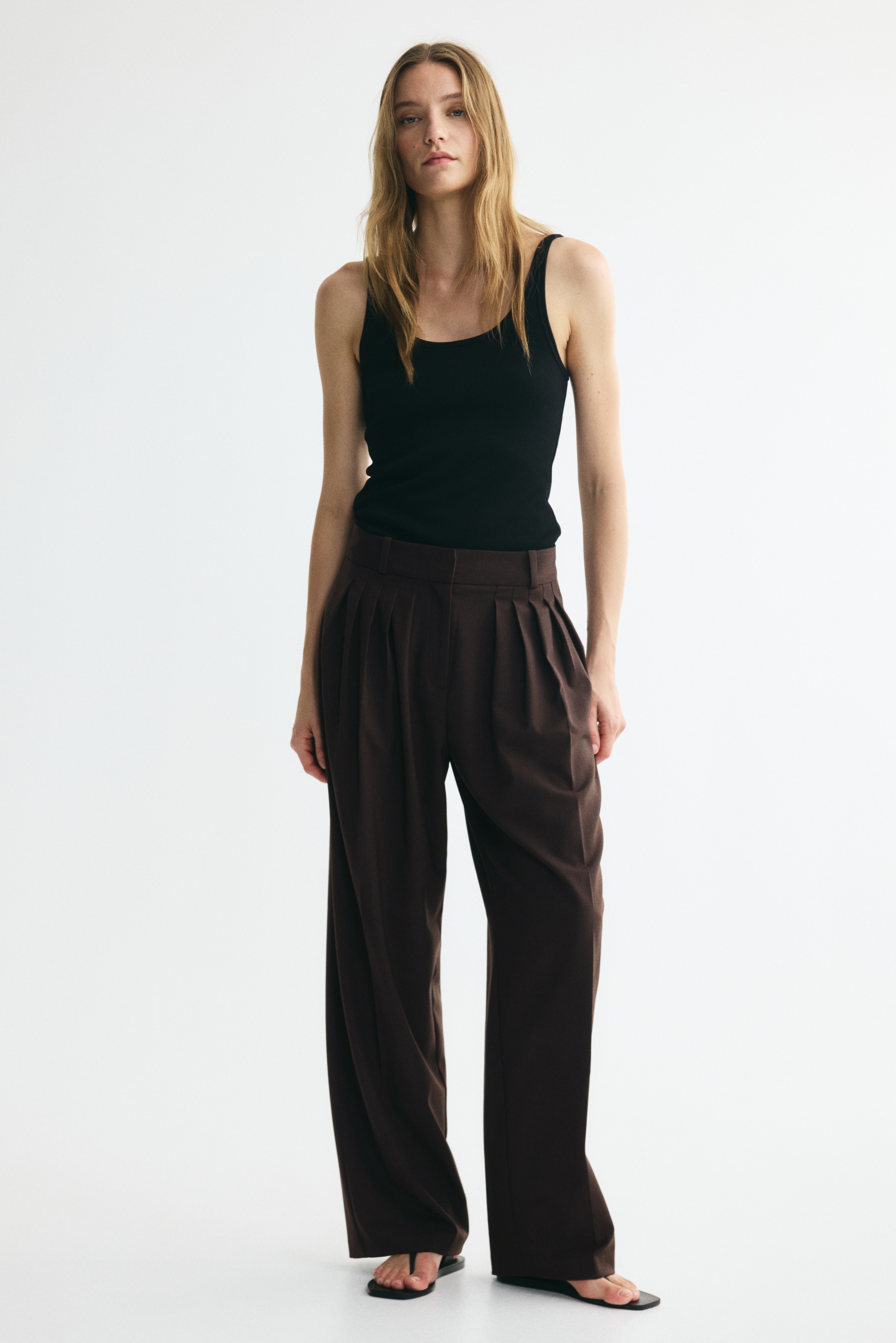 h&m high waist dress pants High-Waisted Wide Leg | Palazzo & Pleated Tailored pants