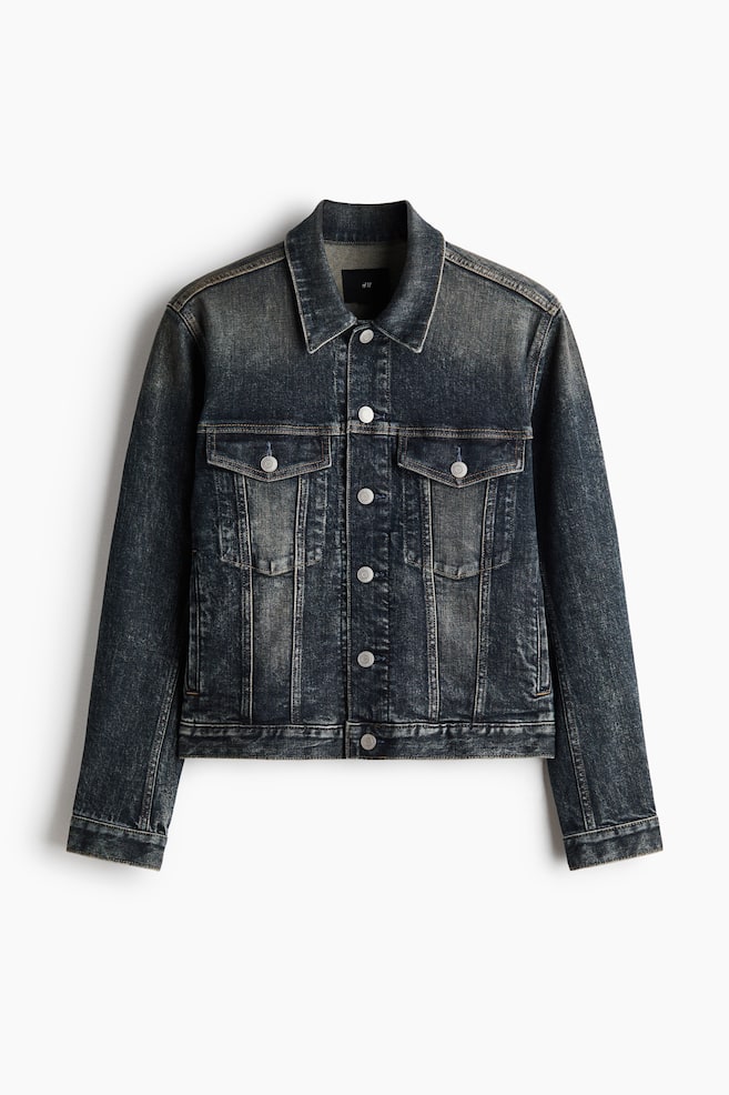 Denim truckerjas - Denimblauw/Donker denimgrijs - 1