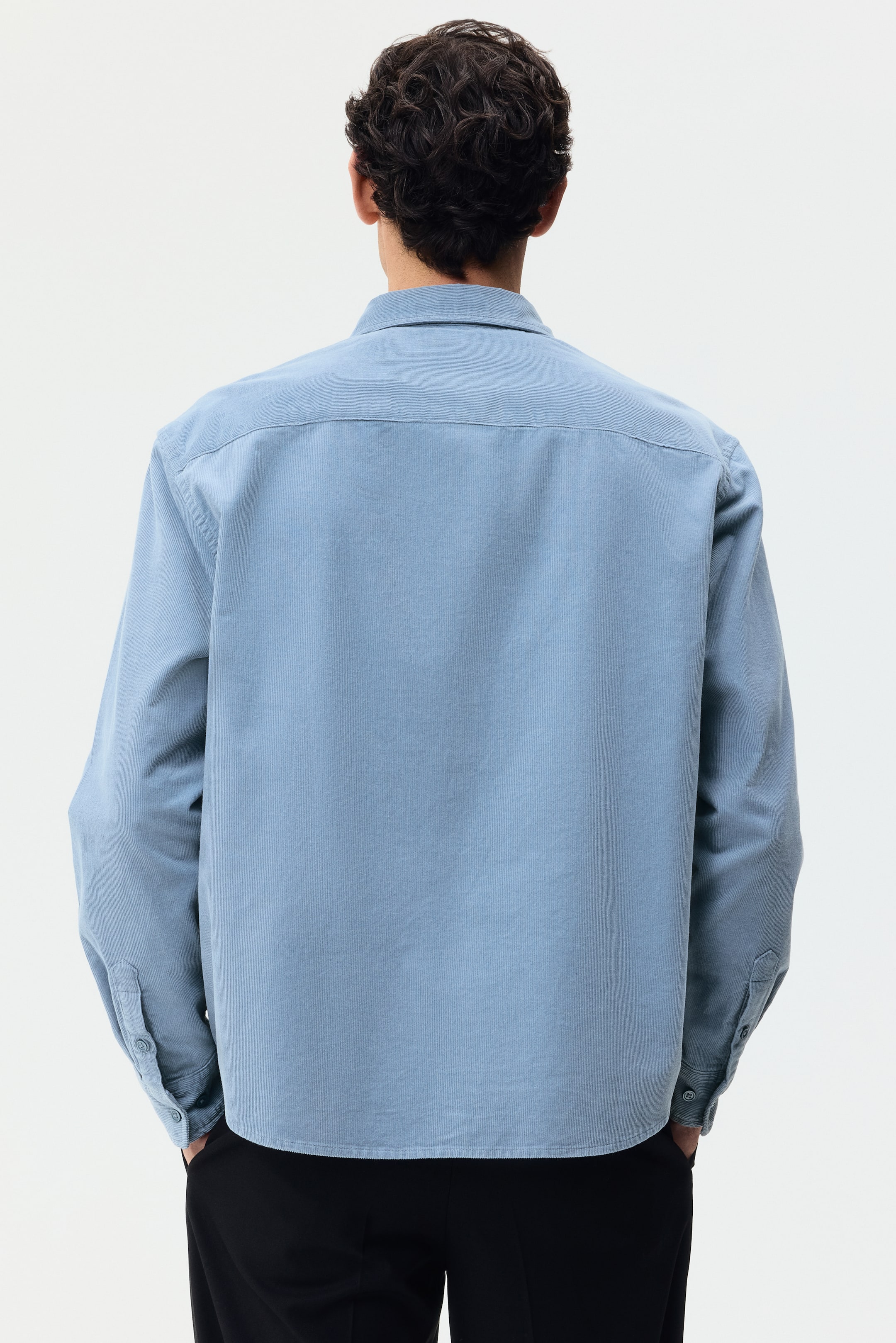 View larger image: Regular Fit Corduroy shirt - Dusty blue - Men | H&M IN 3