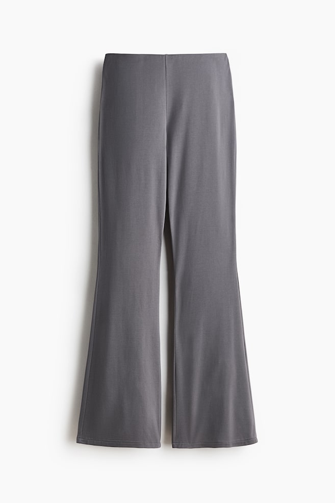 Pantaloni evazați din amestec de modal - Gri-închis/Maro-închis - 1