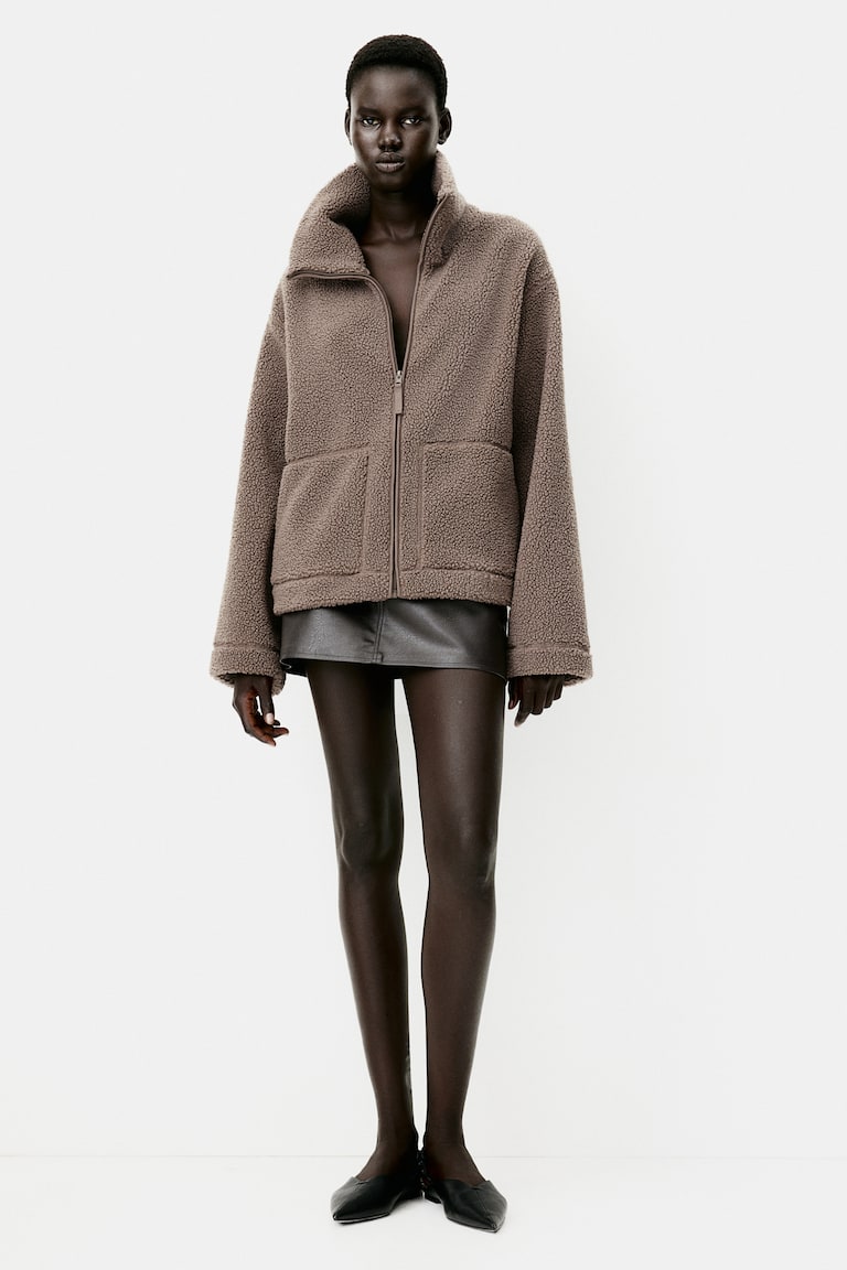 Teddy Fleece Jacke Braune Jacke H&m Brown Felljacke H&m
