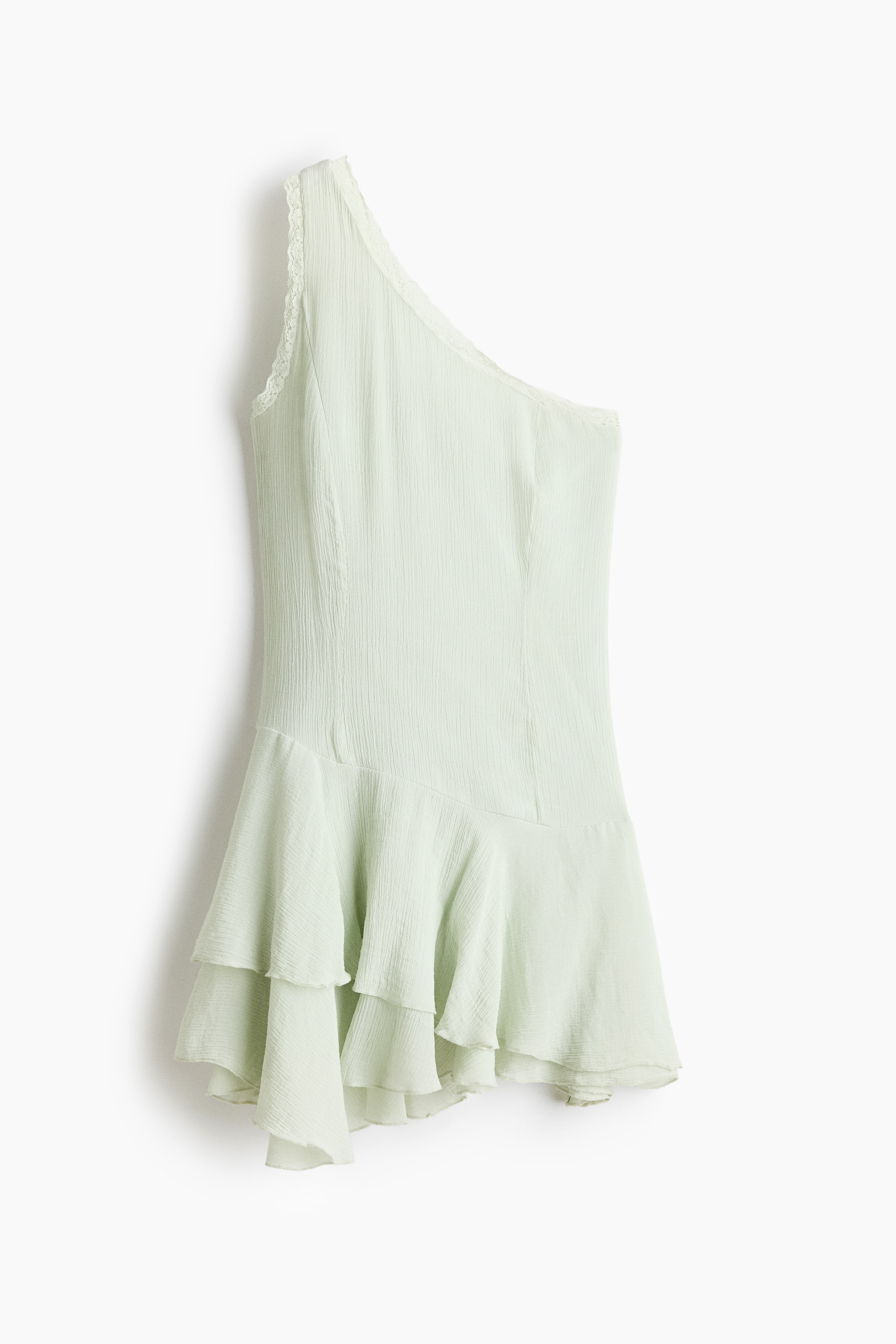 Flounced one-shoulder dress