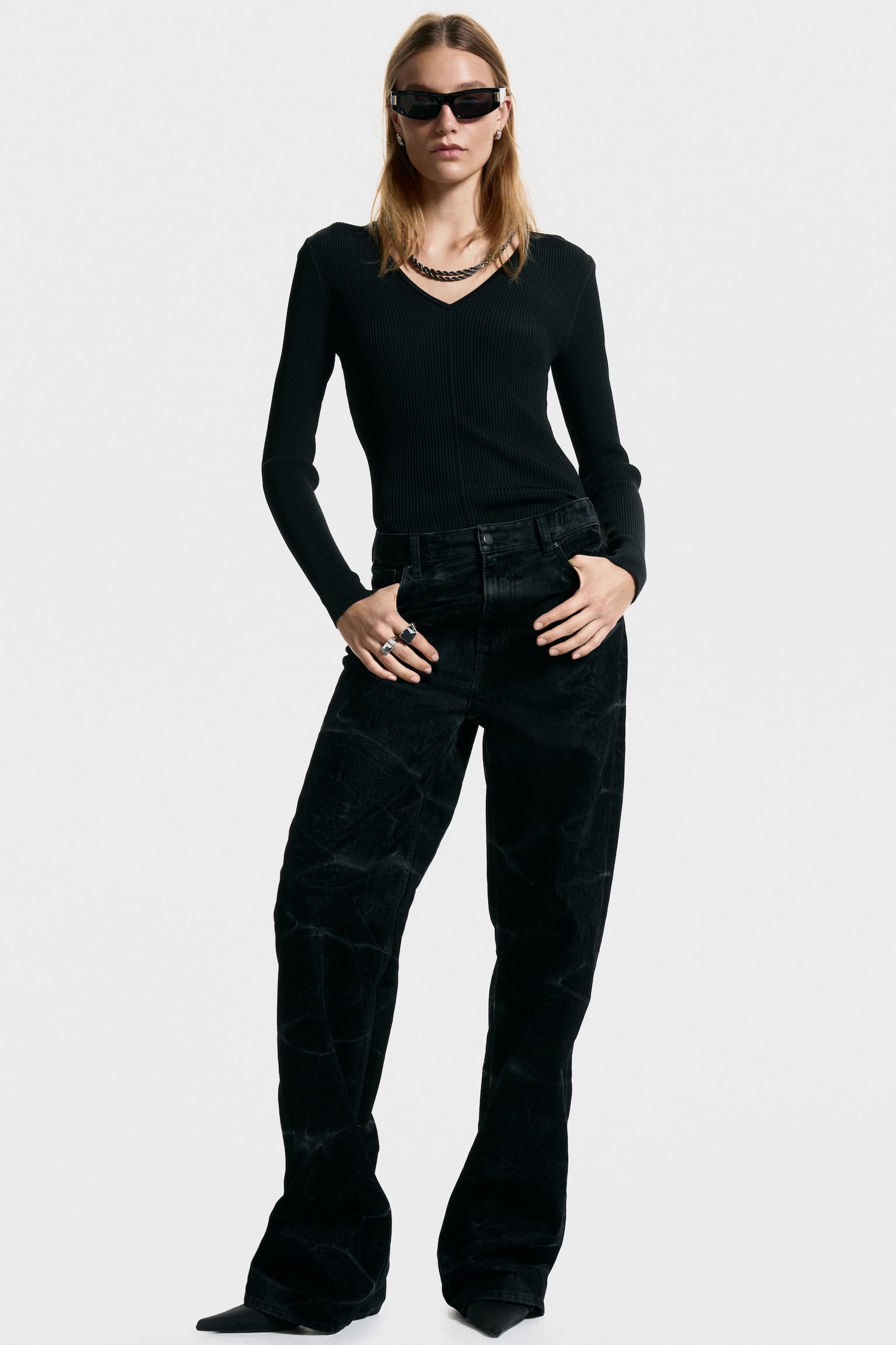 Top s řetízky - Černá - 5