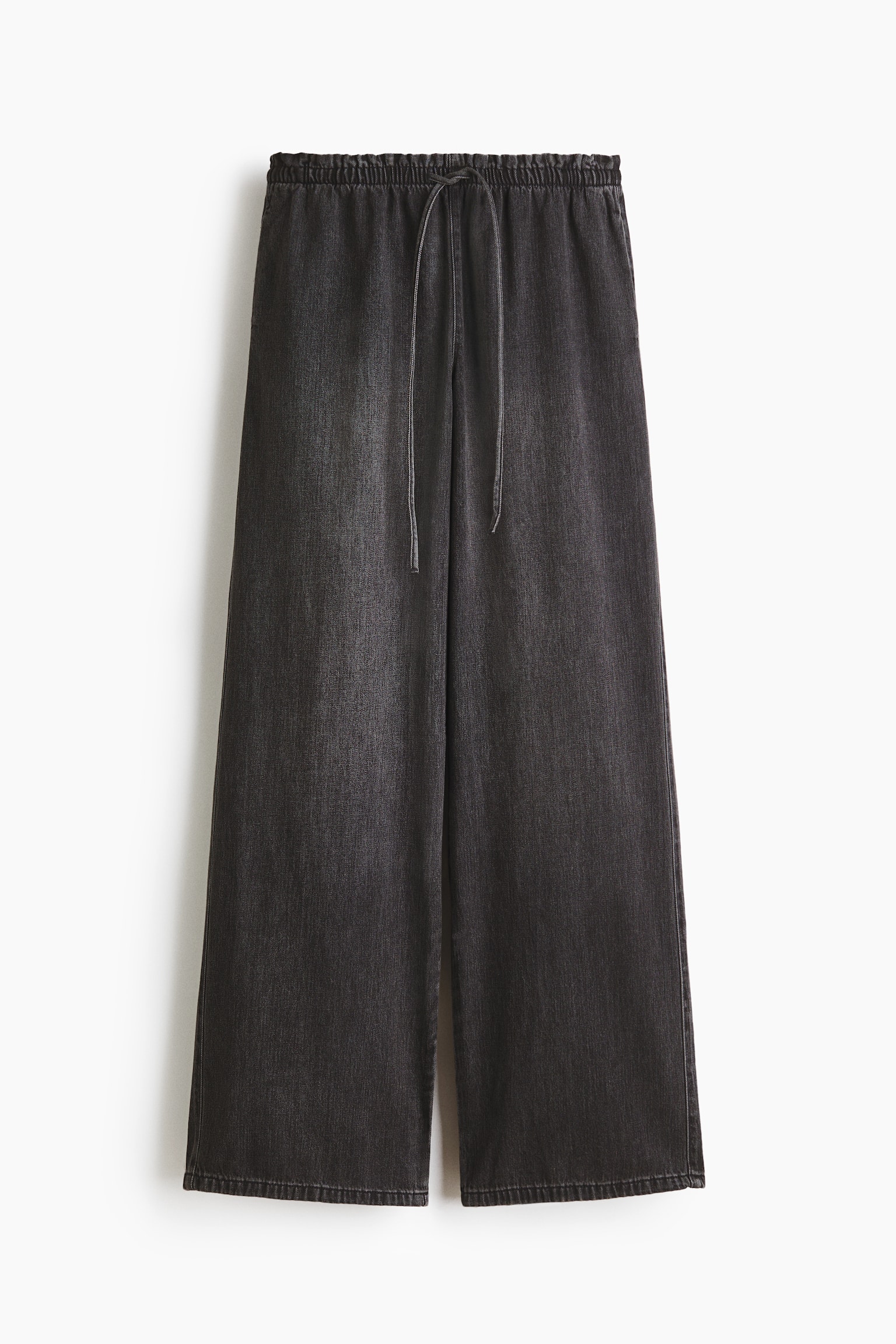 Denim pull-on trousers-Dark denim grey - 2