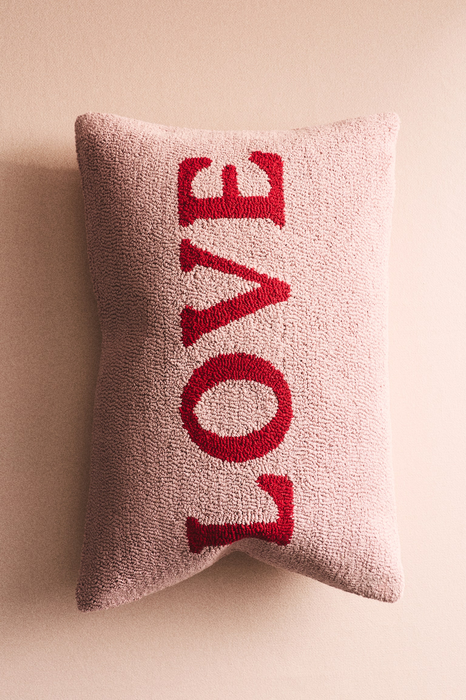 Funda de cojín con bordado mágico - Rosa claro/Love - 1