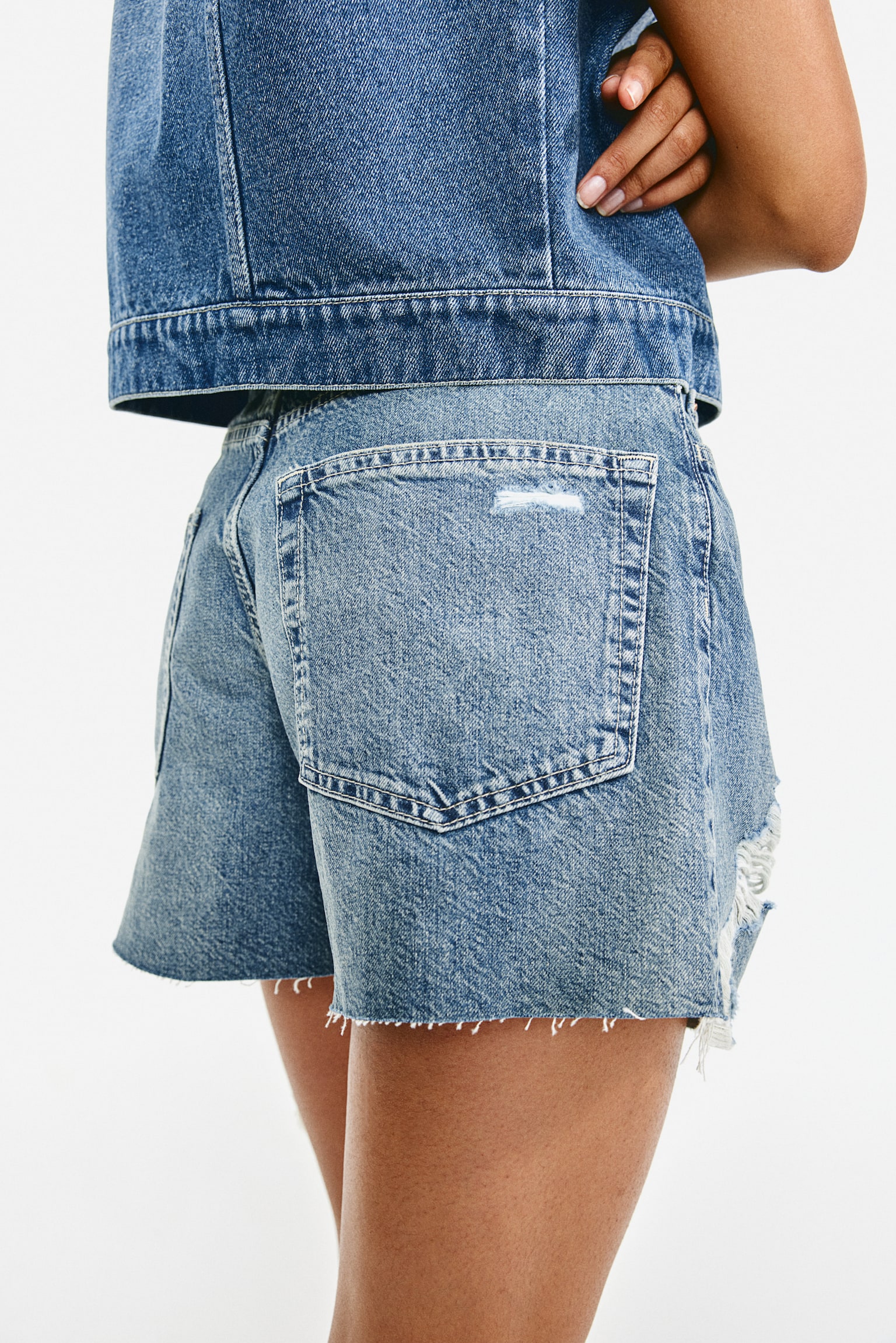 Regular Denim shorts - Denim blue - 4