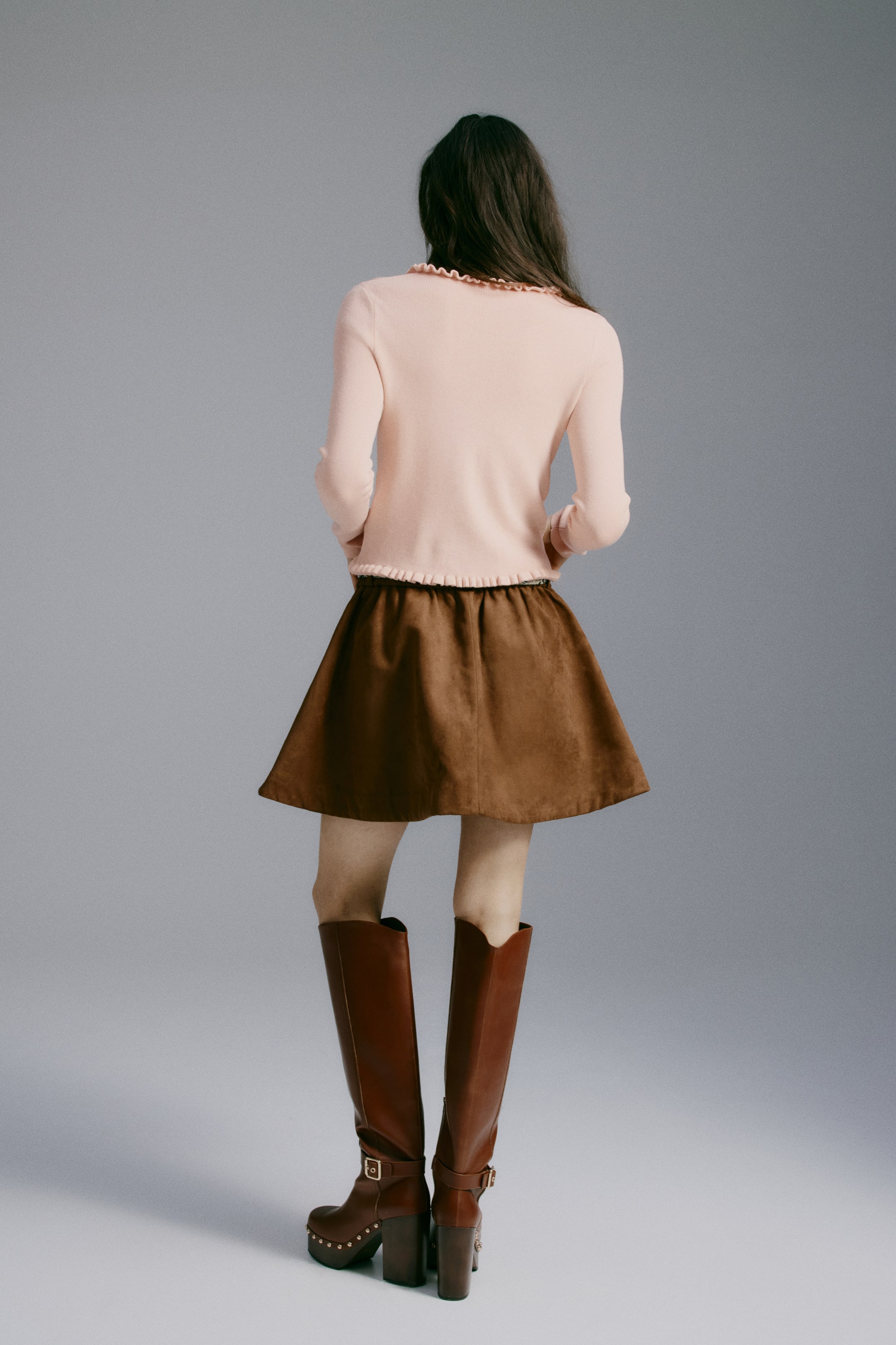 Ruffle-Trimmed Cardigan