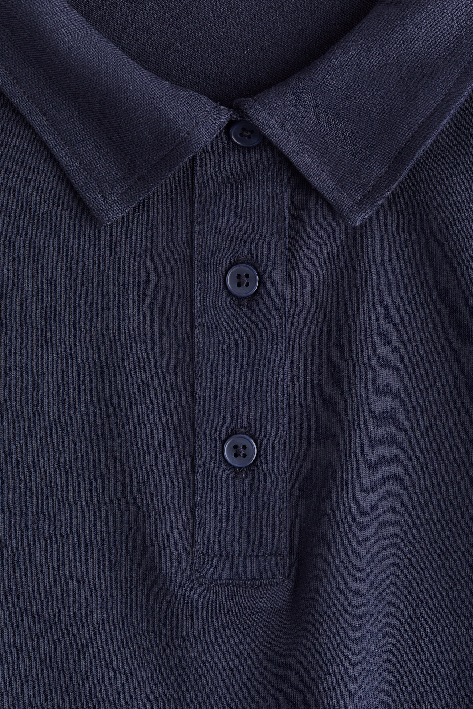 Женское поло H&M Cotton Polo Shirt, цвет: Тёмный пыльный синий — фото 2