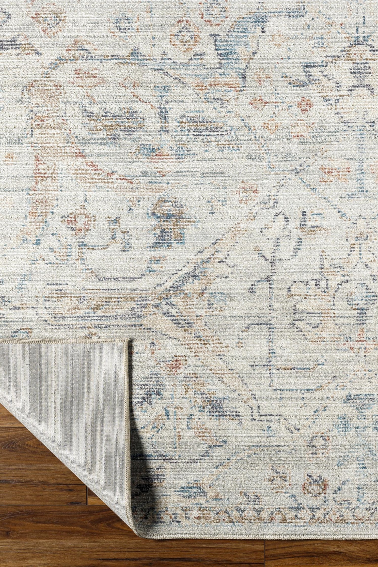 Aradhya Oriental Vintage Area Rug - Ivory, Blue - 3