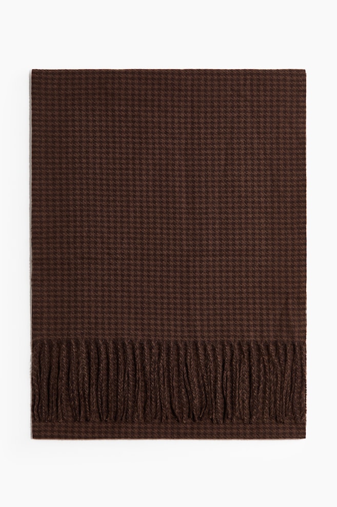 Scarf - Brown/houndstooth/Dark gray/plaid - 1