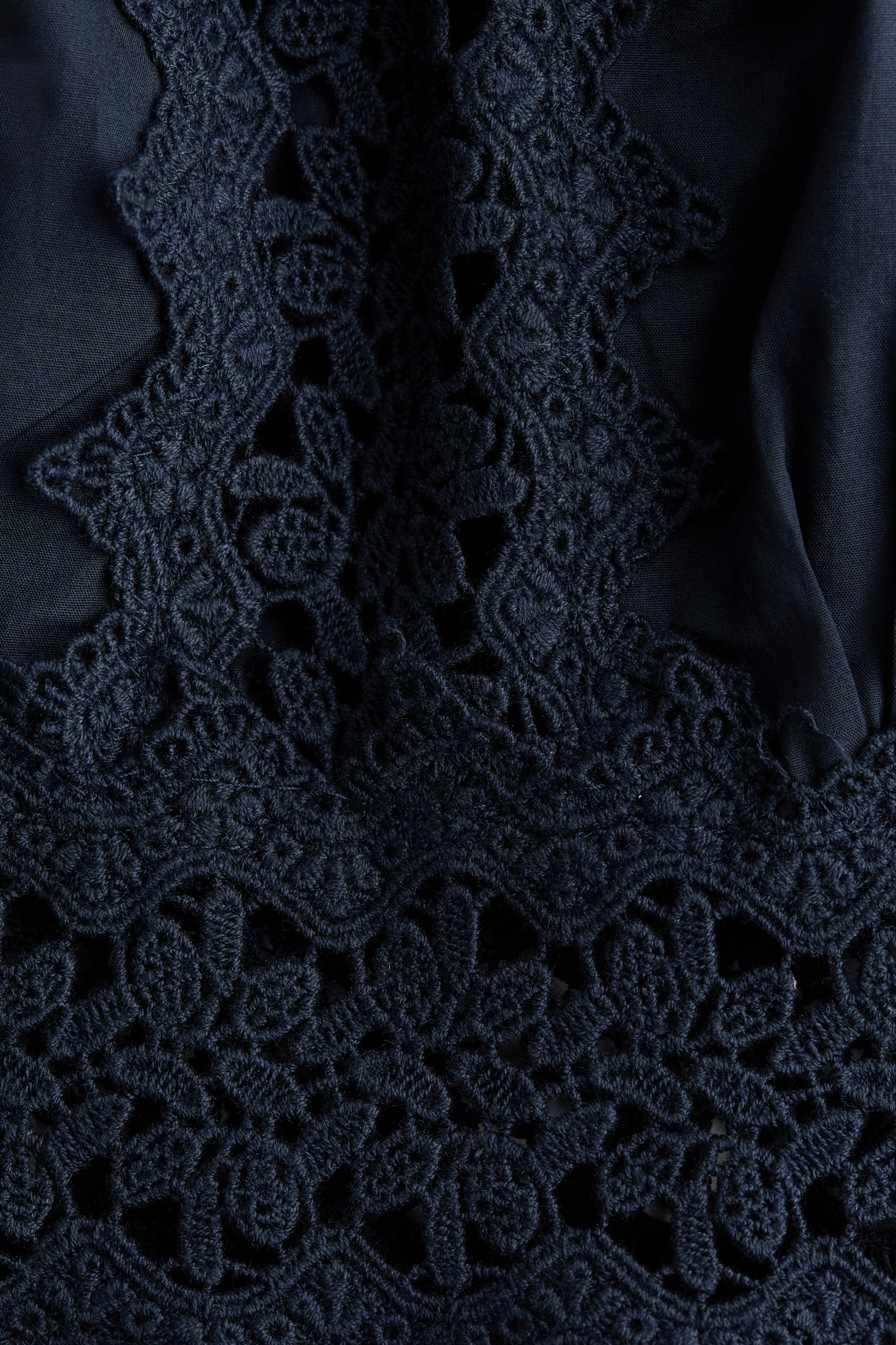 Женский комбинезон H&M Lace-Detail Cotton Romper, цвет: Тёмно-синий — фото 4