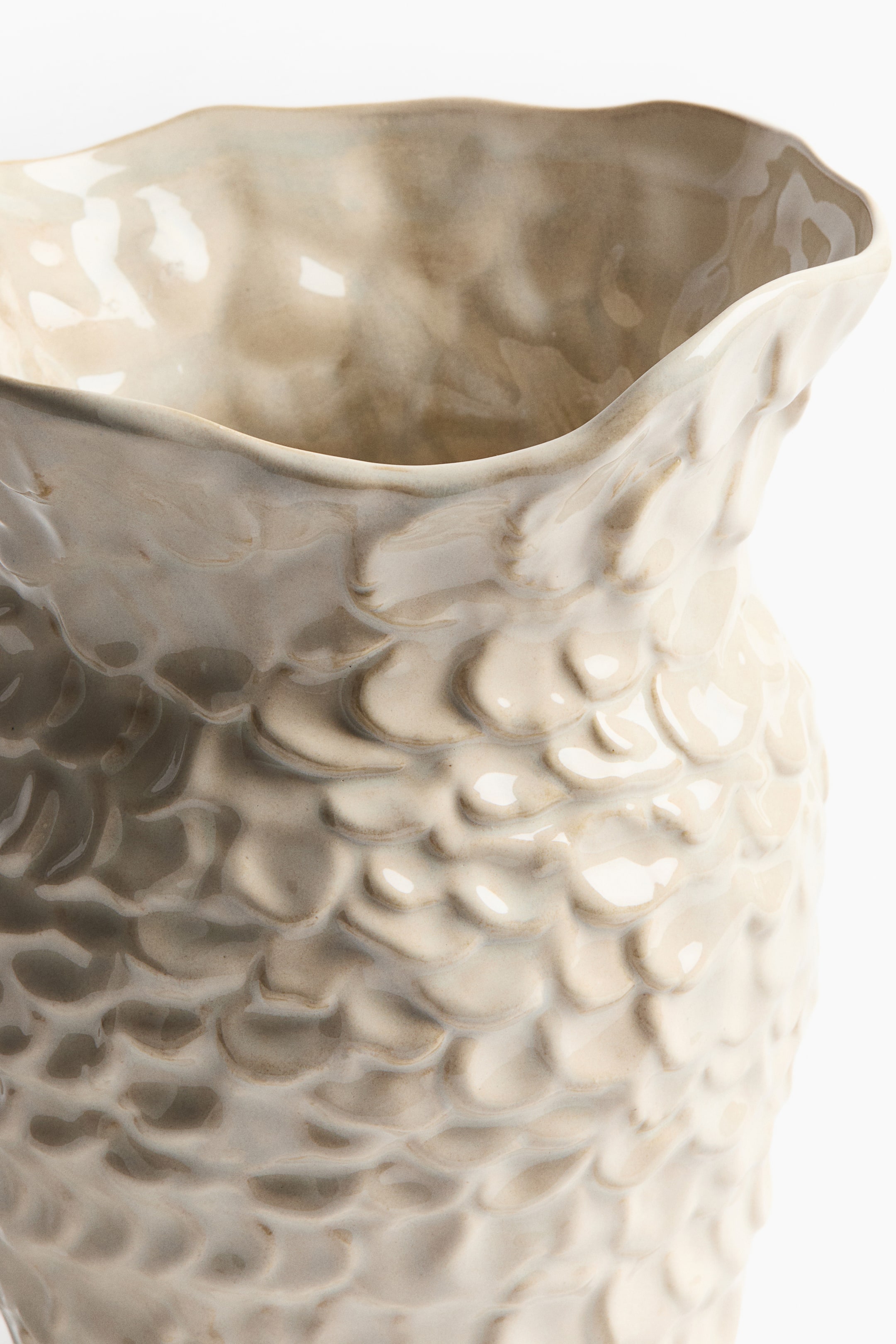 Grand vase d'inspiration marine en grès cérame