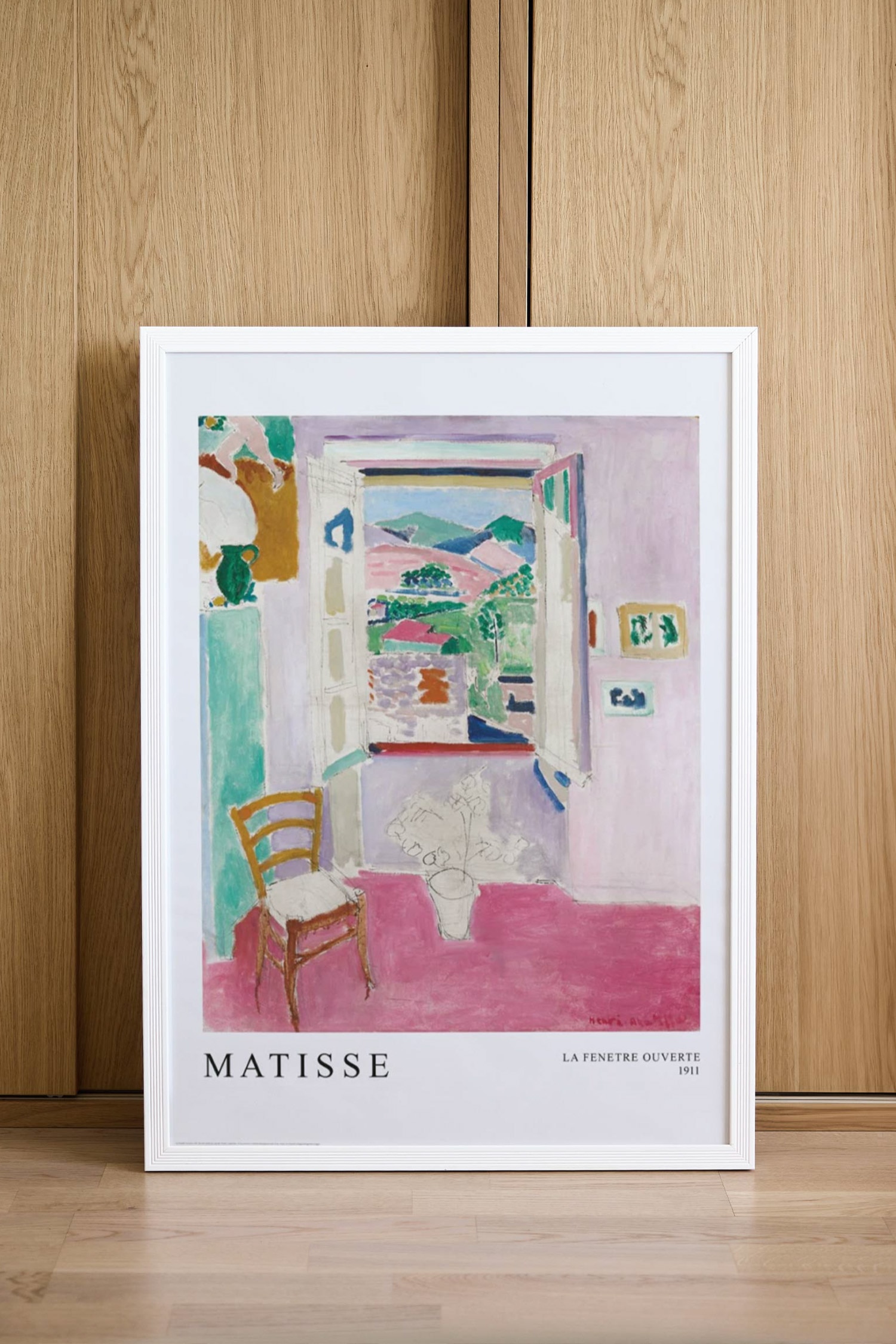 Riflet Billedramme - Hvid/Sort/Eg