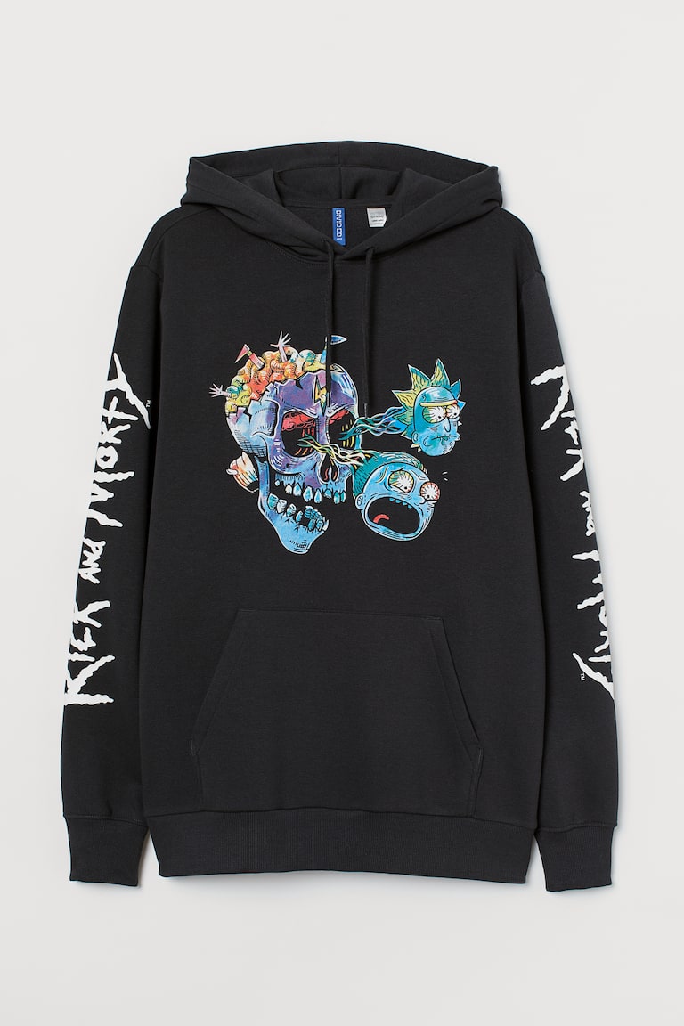 Hoodie Regular Fit Noir/Rick et Morty HOMME H&M FR