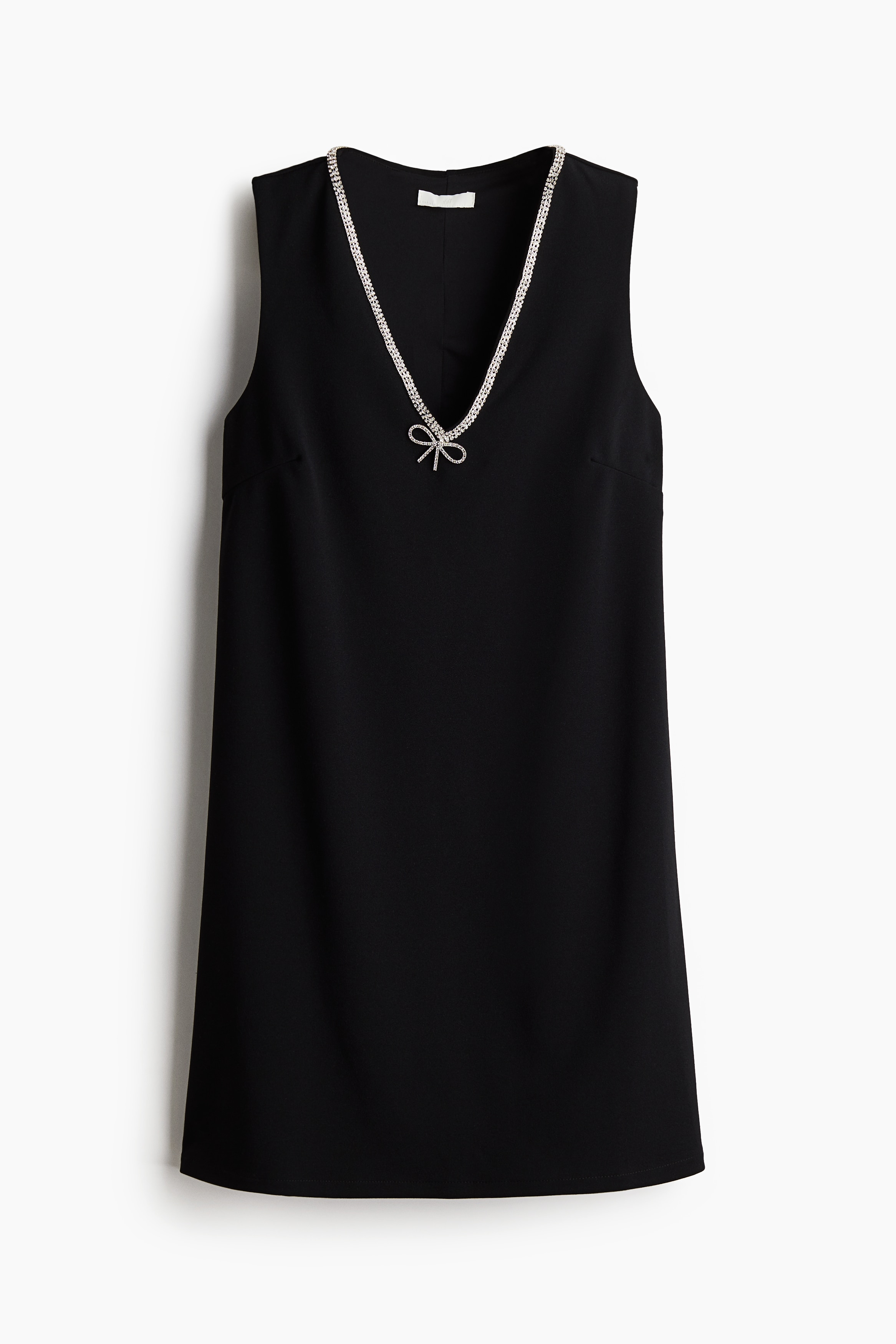 Ladies - Black Rhinestone-decorated dress - Size: XS  - H&M
