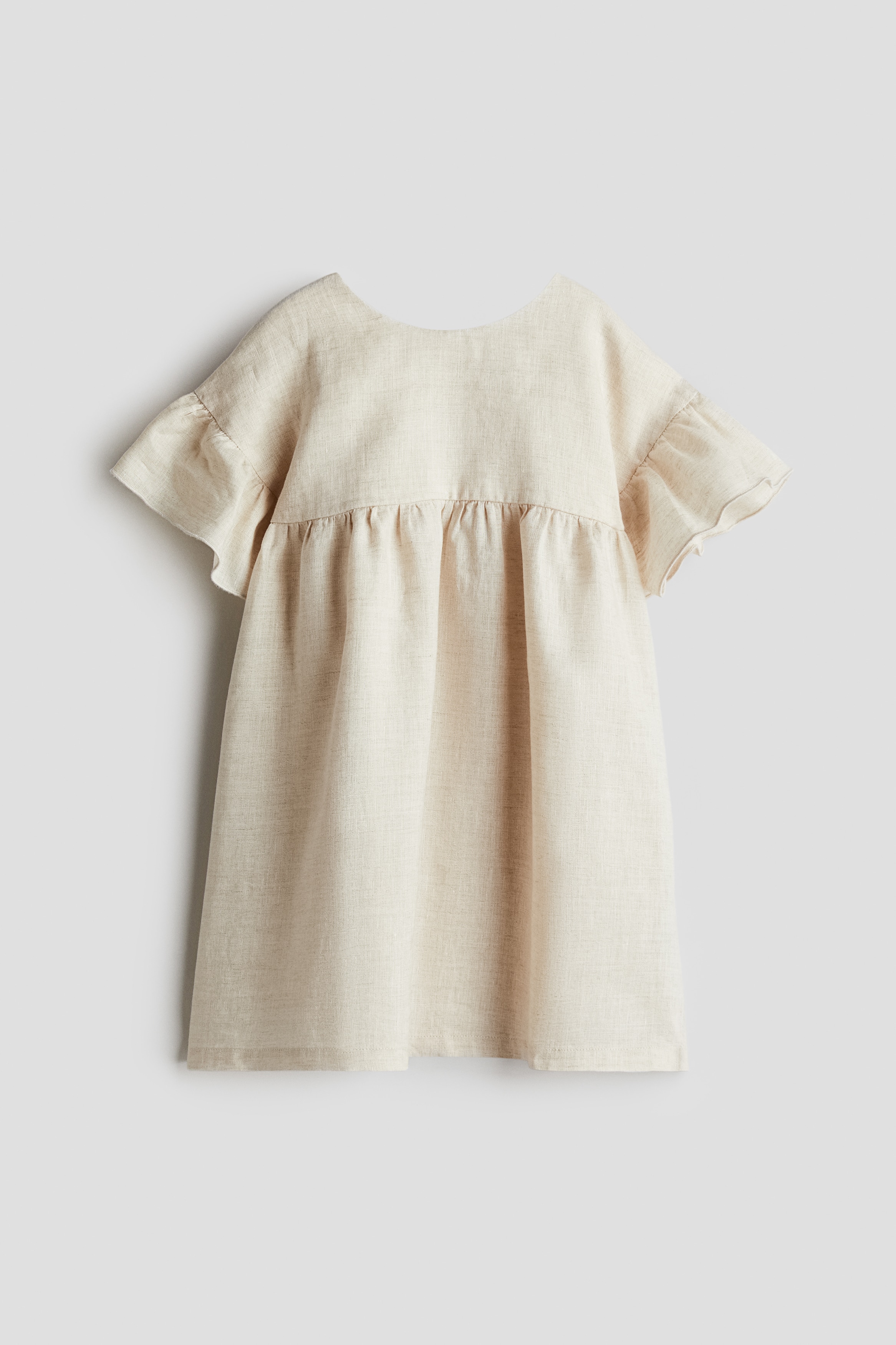 Leinenkleid - Hellbeige/Helles Mattrosa