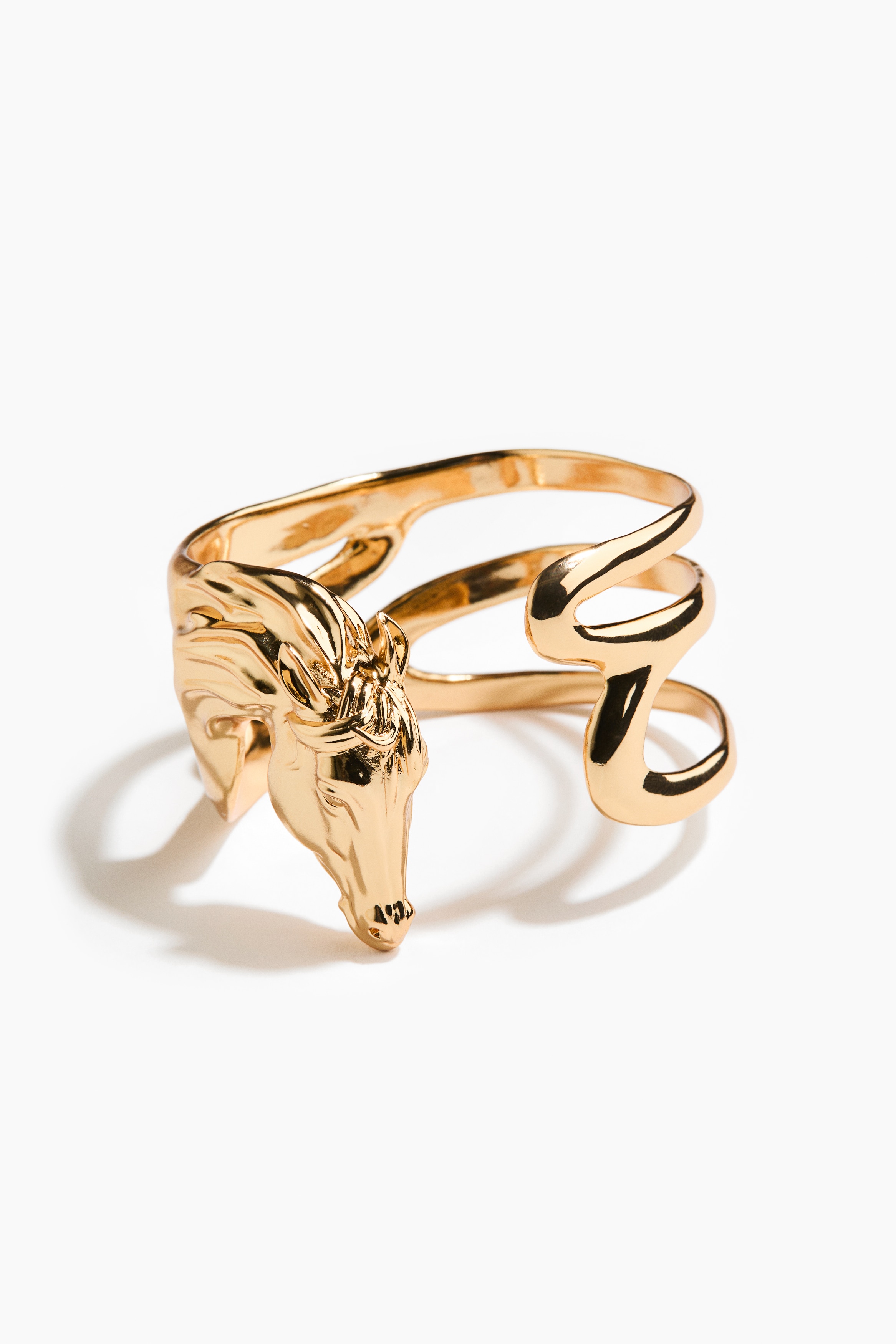 馬造型手鐲 - 金色