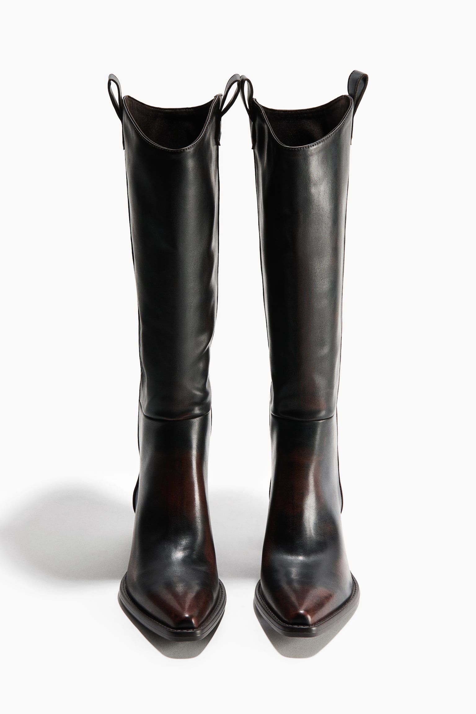 Женские ботинки H&M Knee-High Cowboy, цвет: Тёмный коричневый — фото 5