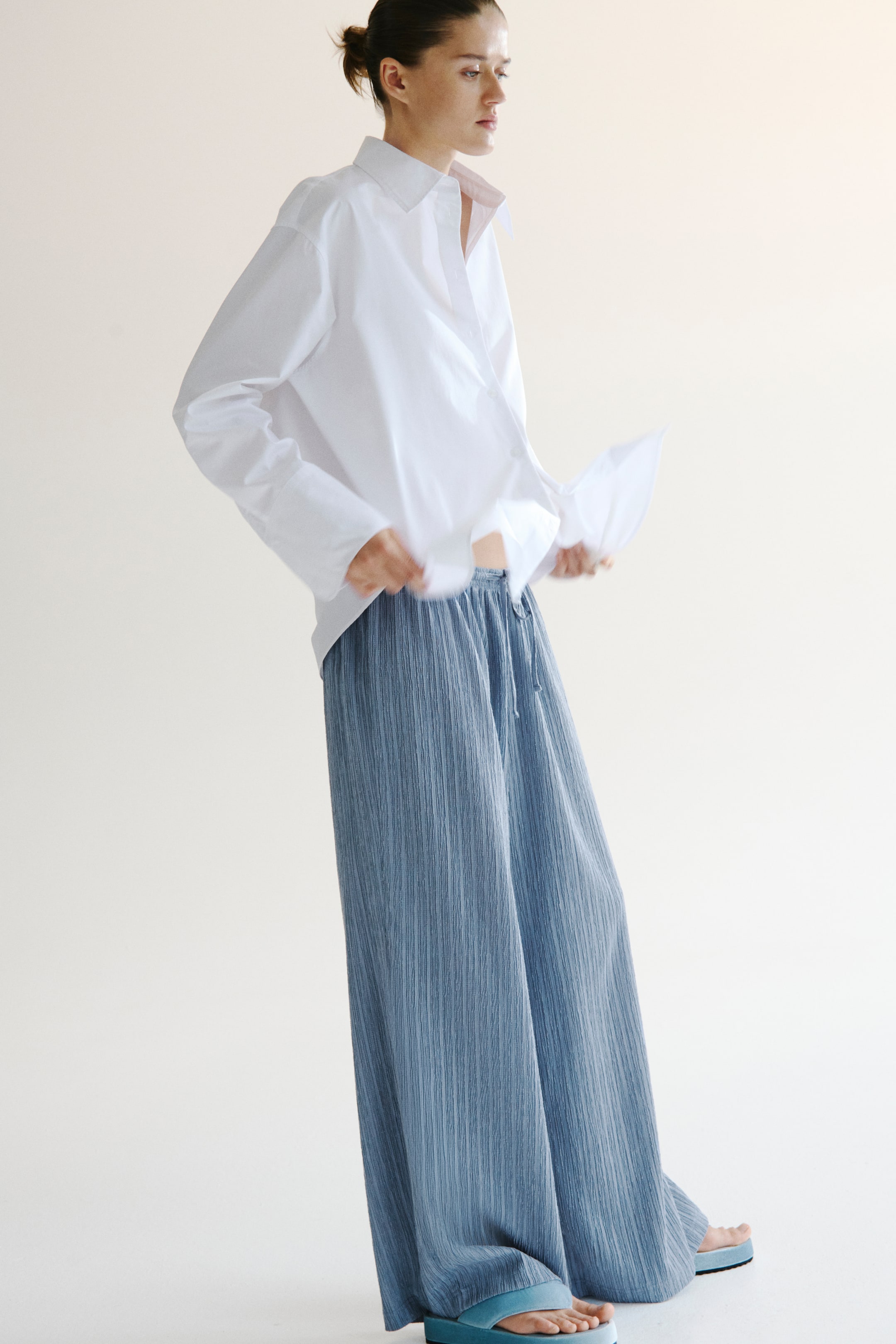 Crinkled Drawstring Pants