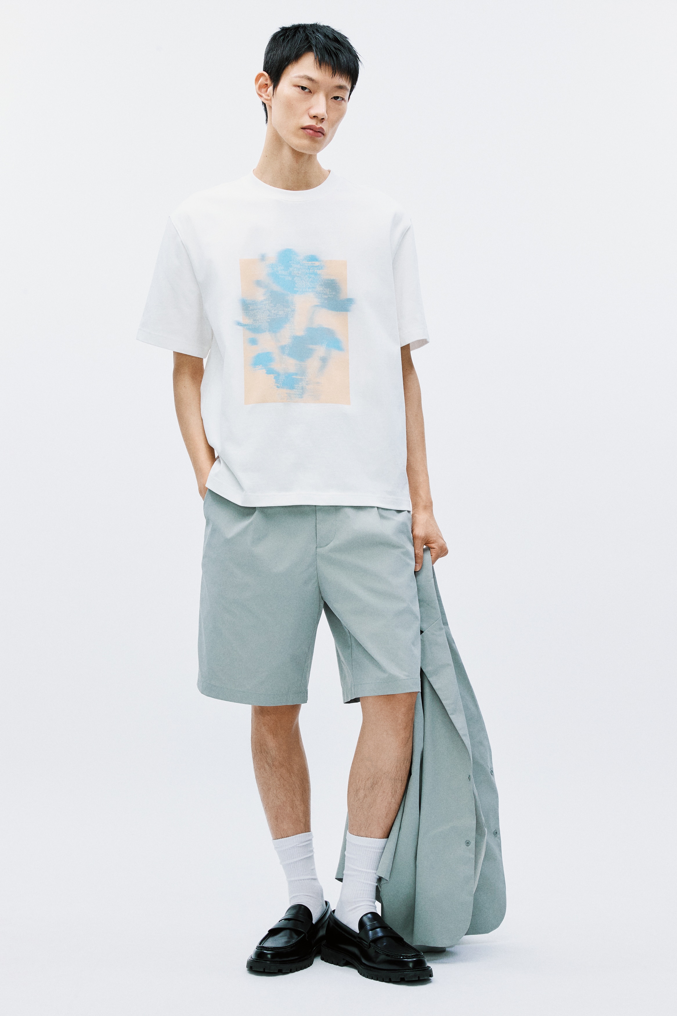 Loose-Fit Cotton T-Shirt-White